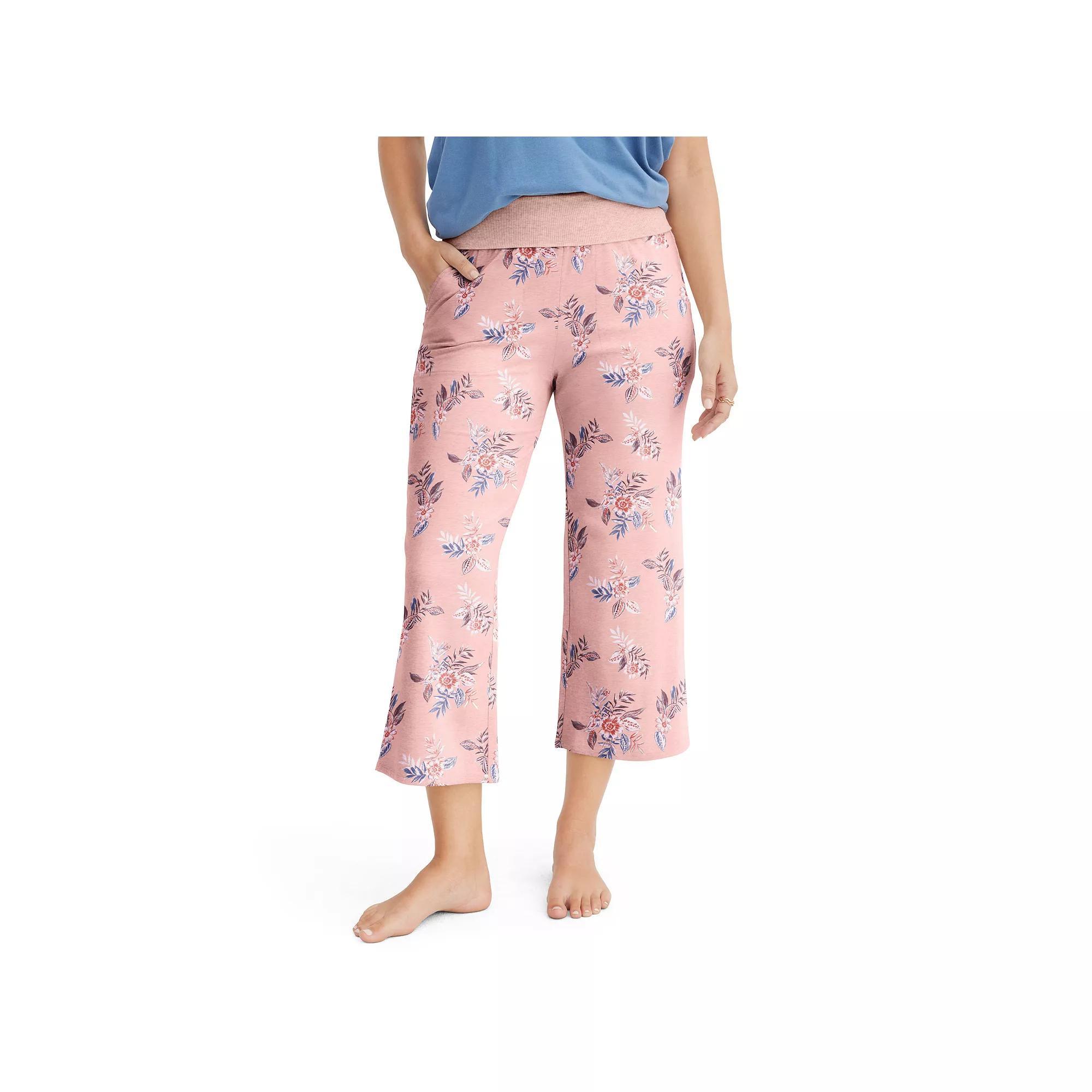 Women's Jockey® Soft Touch Luxe Cropped Pajama Pants in Regular & Plus Size, Size: Small, Coastal Floral Product Image