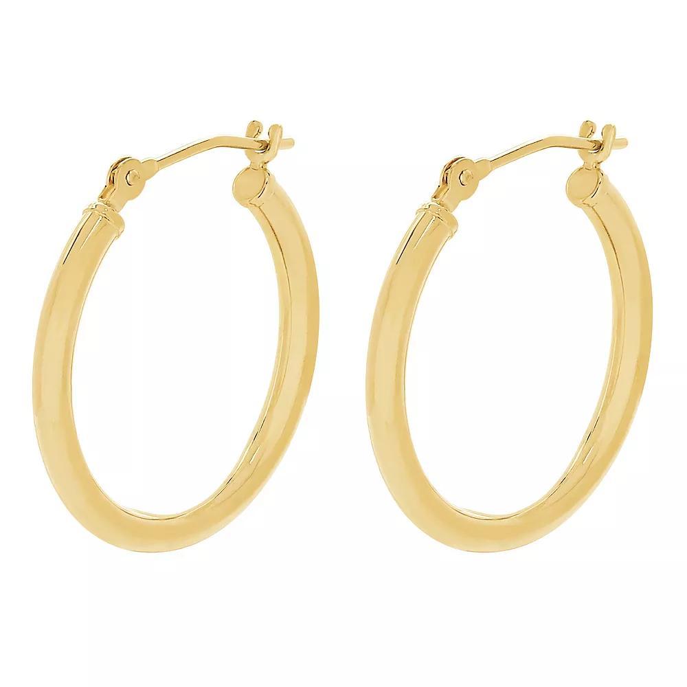 Everlasting Gold 10k Gold Tube Hoop Earrings, Womens Product Image