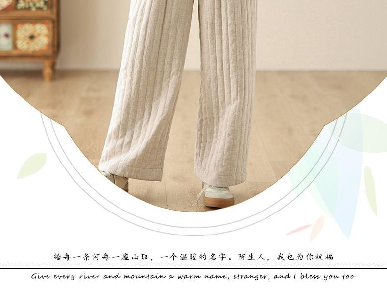 Round Neck Dotted Padded Frog Button Jacket Product Image