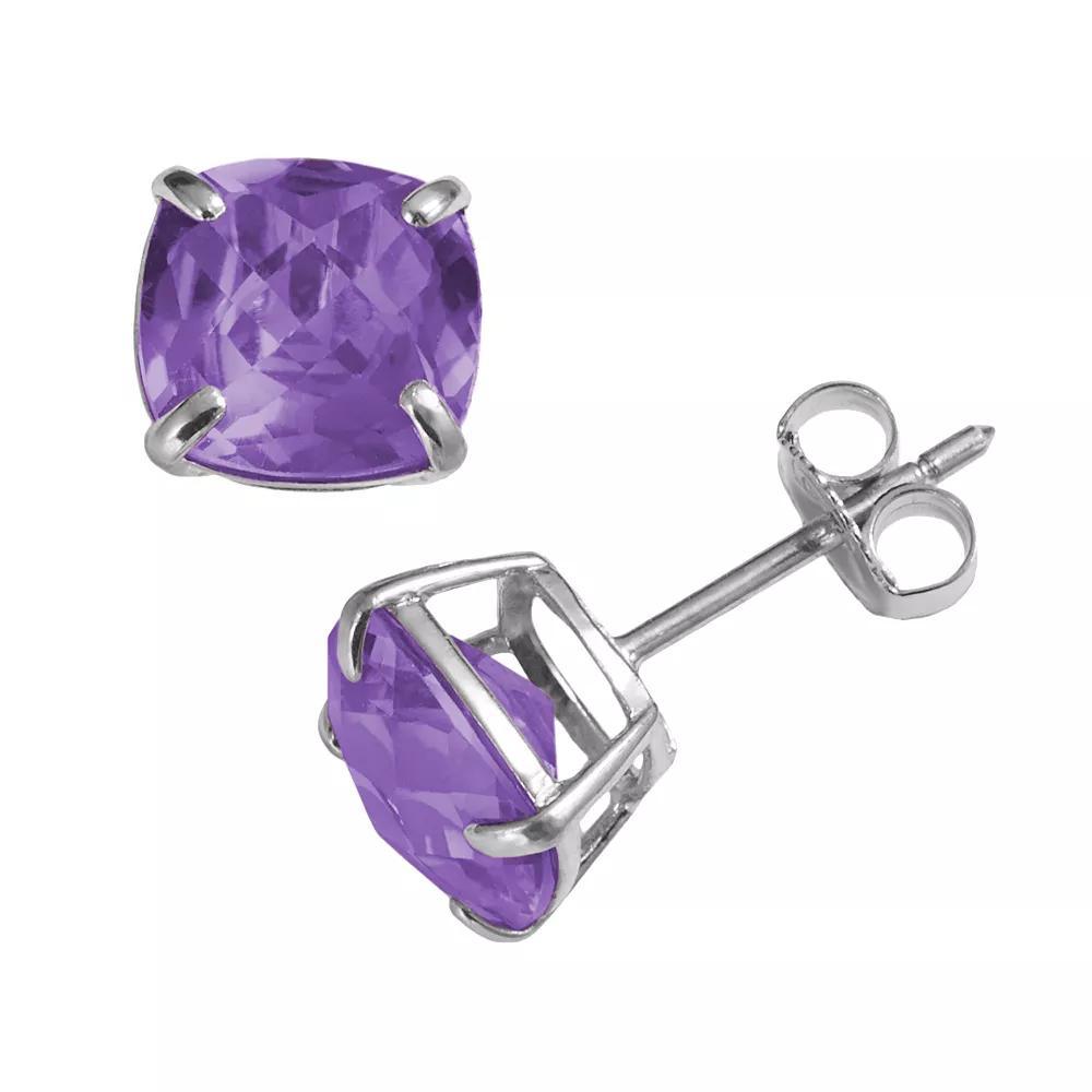 Designs by Gioelli Sterling Silver Amethyst Stud Earrings, Women's, Purple Product Image