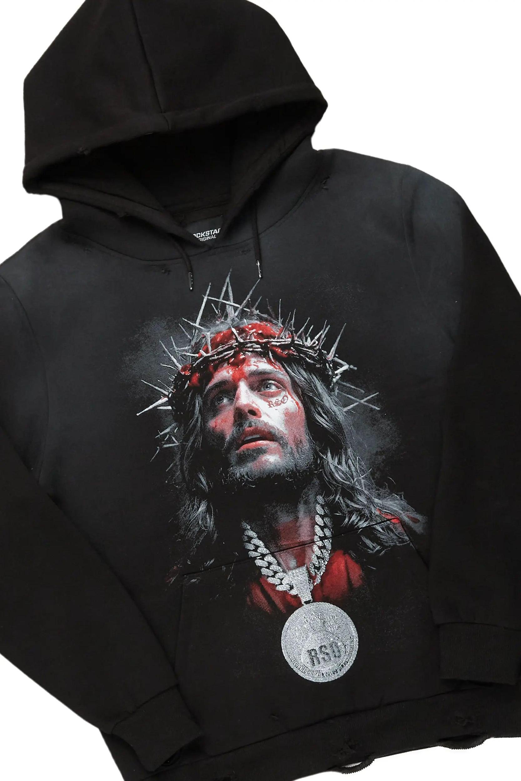 Amina Black Hoodie & Pooja Super Stacked Flare Jean Bundle Male Product Image
