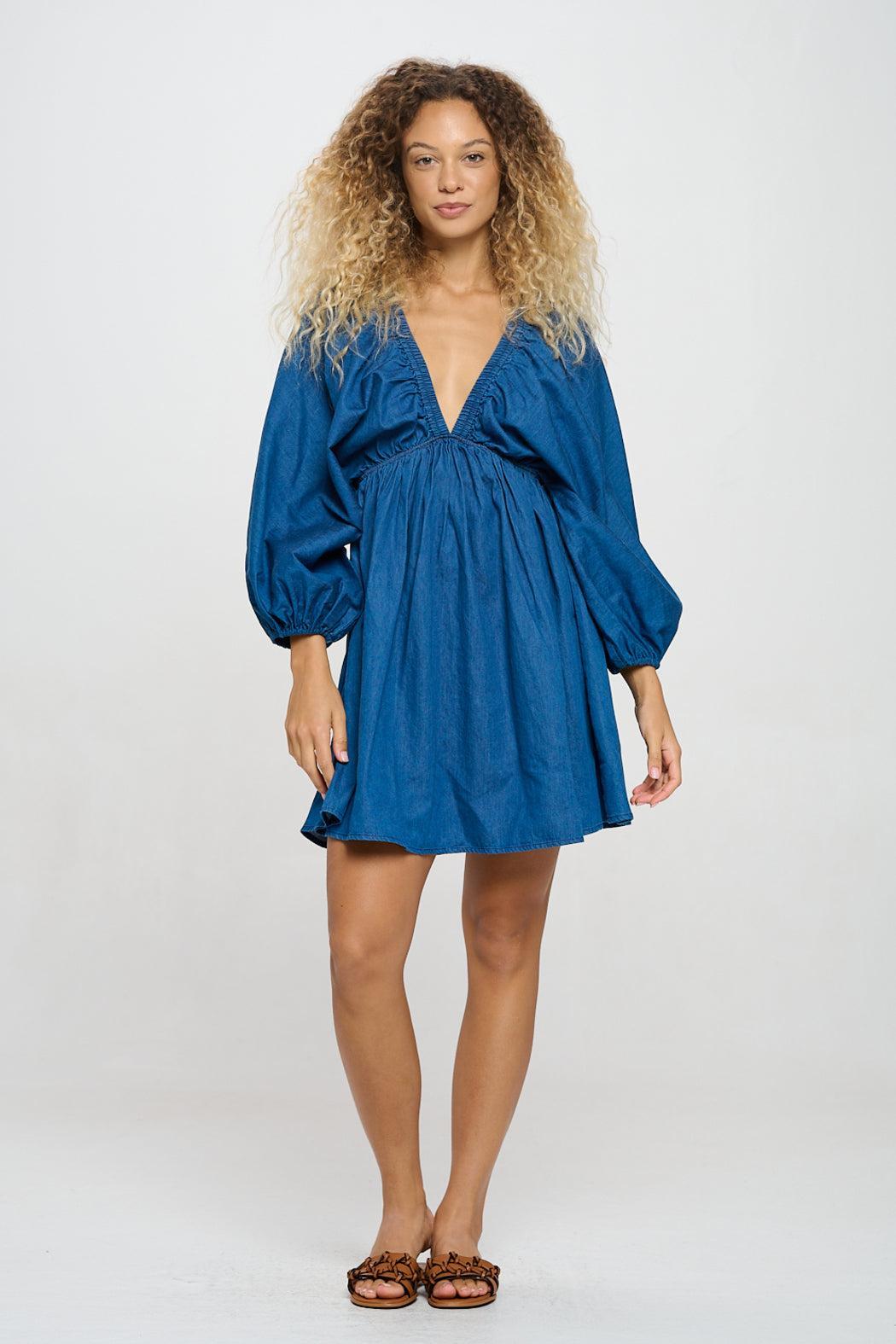 Azure Chambray Short Dress Product Image