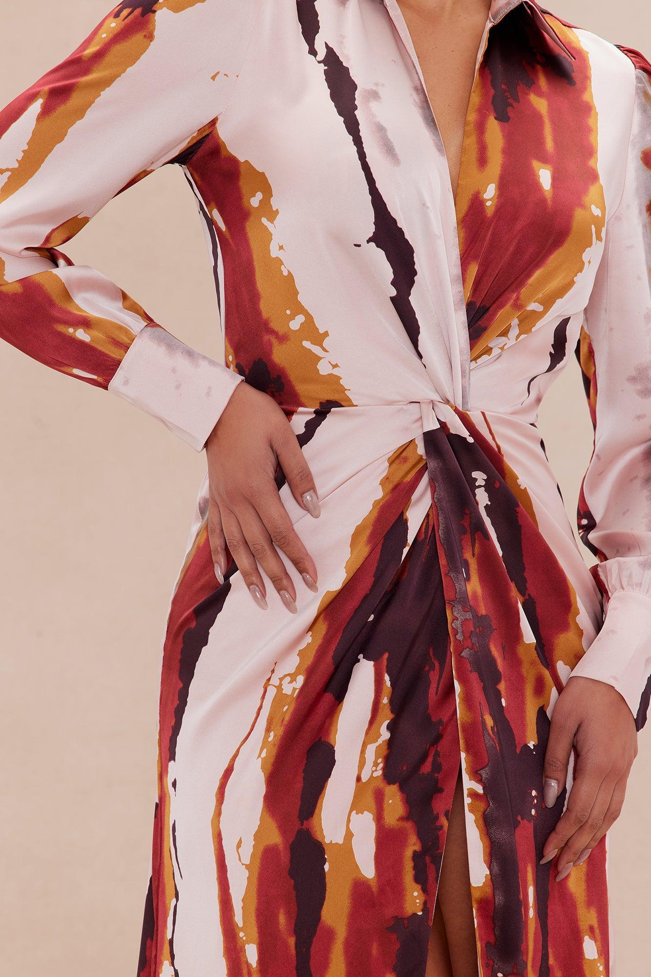 Sariah Satin Maxi Dress - Mauve/combo Product Image