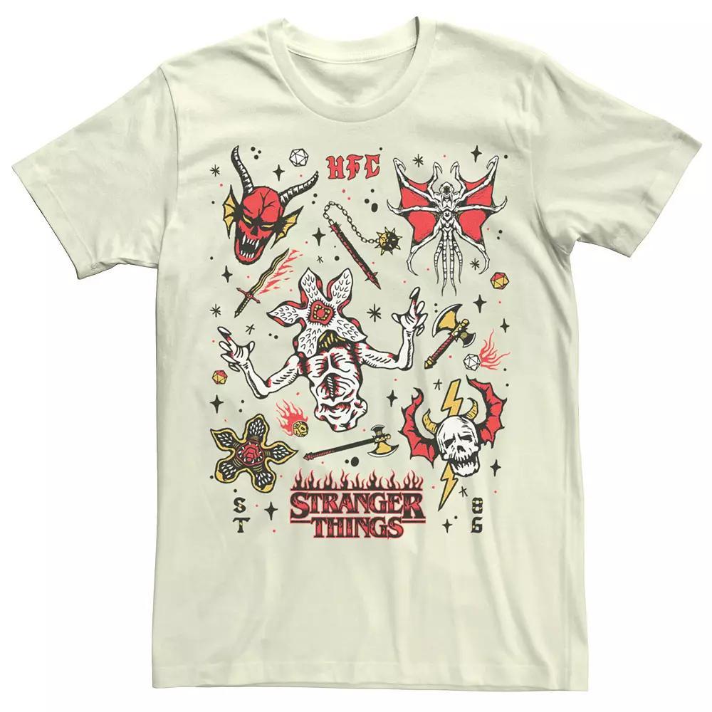 Men's Netflix Stranger things Stranger Flash Sheet Monsters Tee, Size: Medium, Natural Product Image