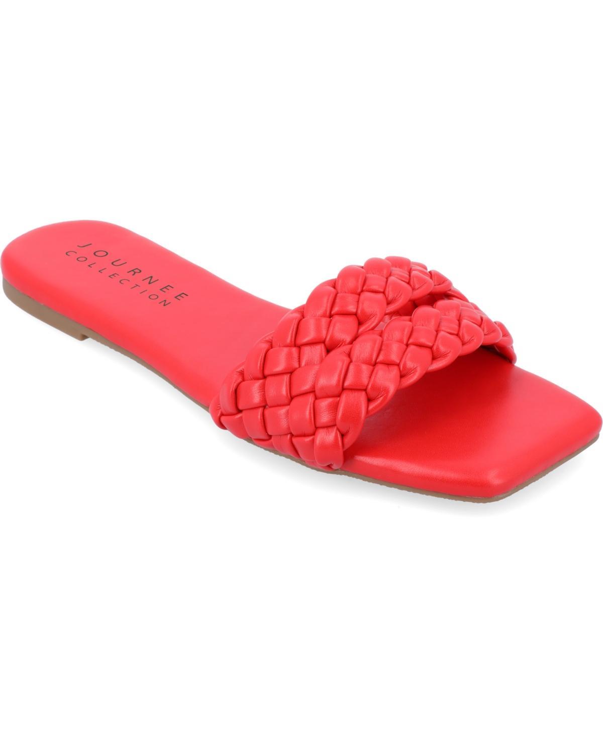 Journee Sawyerr Womens Braided Slide Sandals Product Image