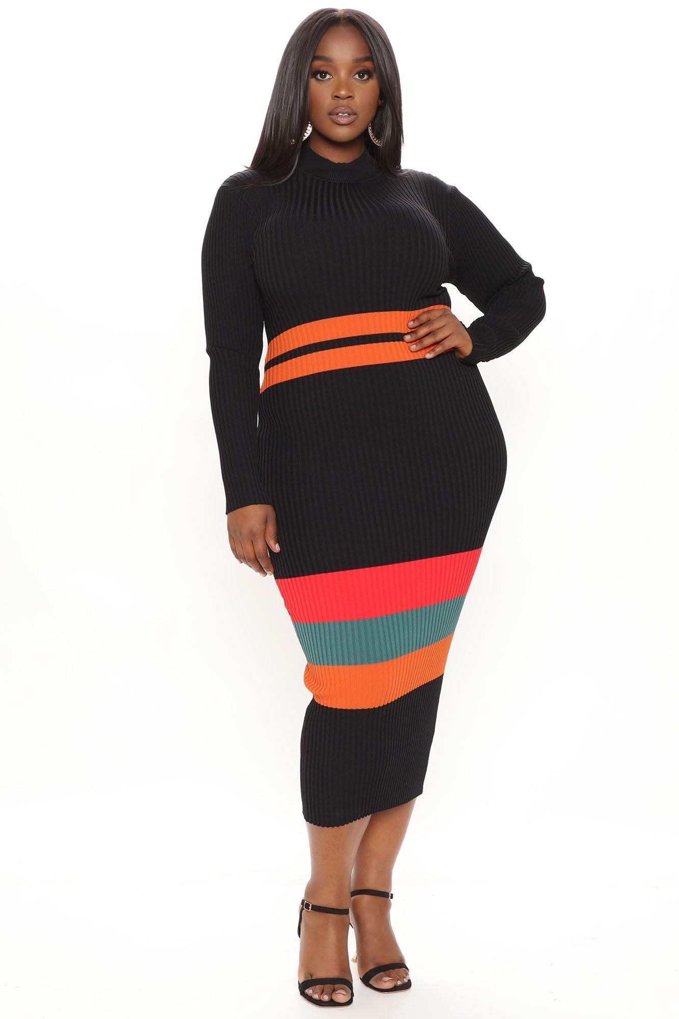 Amazing Grace Sweater Midi Dress - Black/combo Product Image