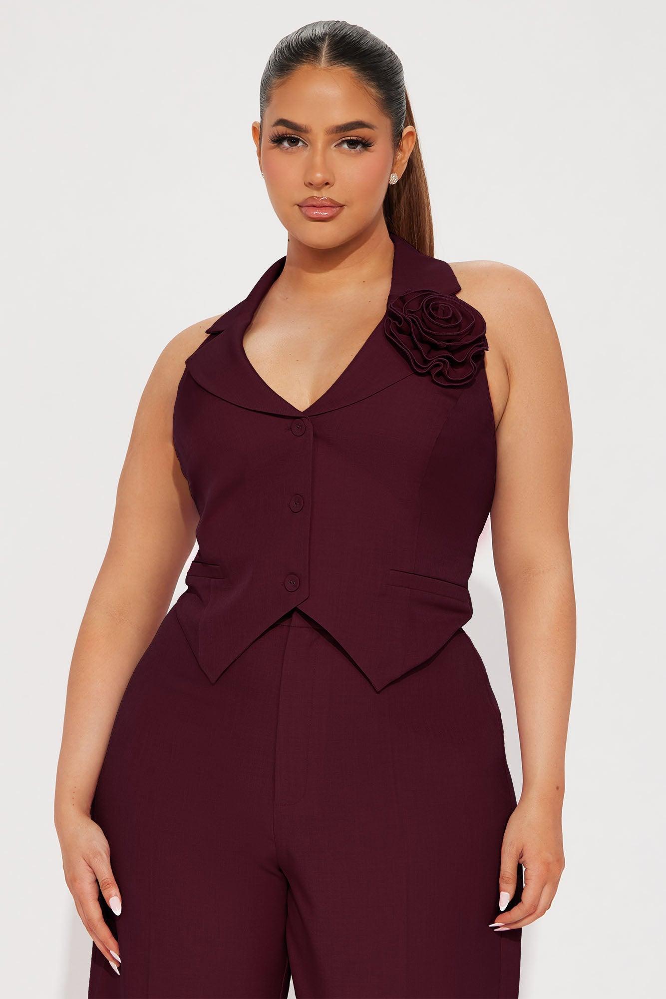 Elle Pant Set - Burgundy Product Image