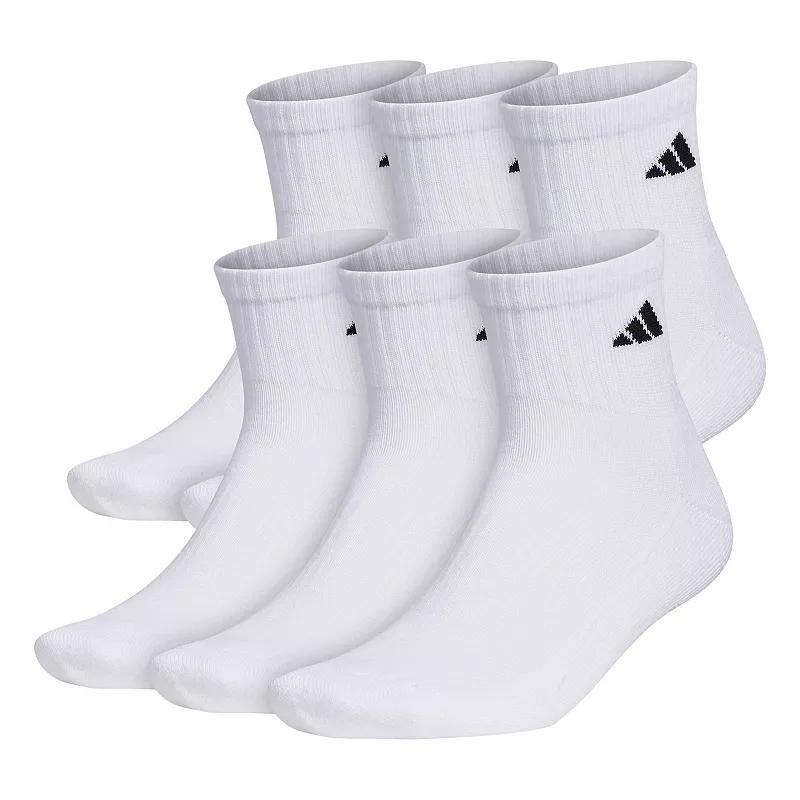 Men's adidas 6-pack Athletic Cushioned Quarter Socks, Size: 8-12, Medium Gray Product Image