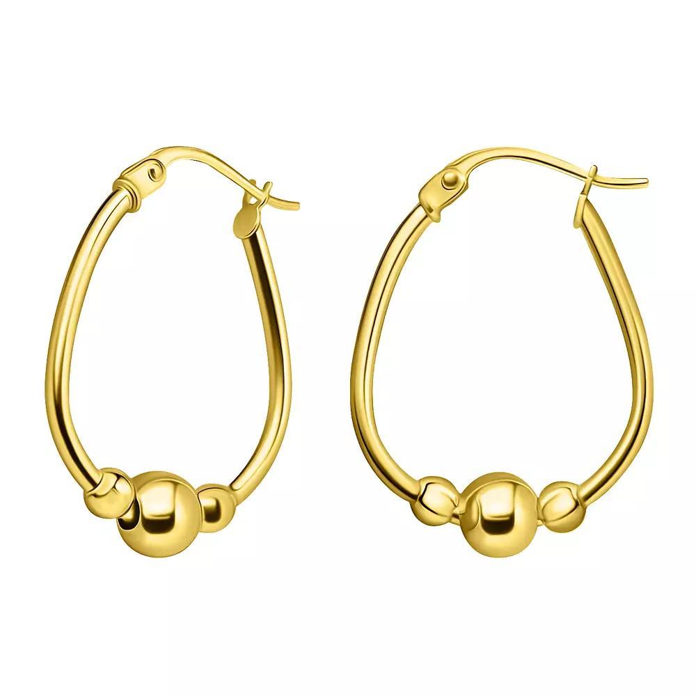 Aleure Precioso Sterling Silver Nickel Free Oval Hoop Earrings, Women's, Gold Tone Product Image