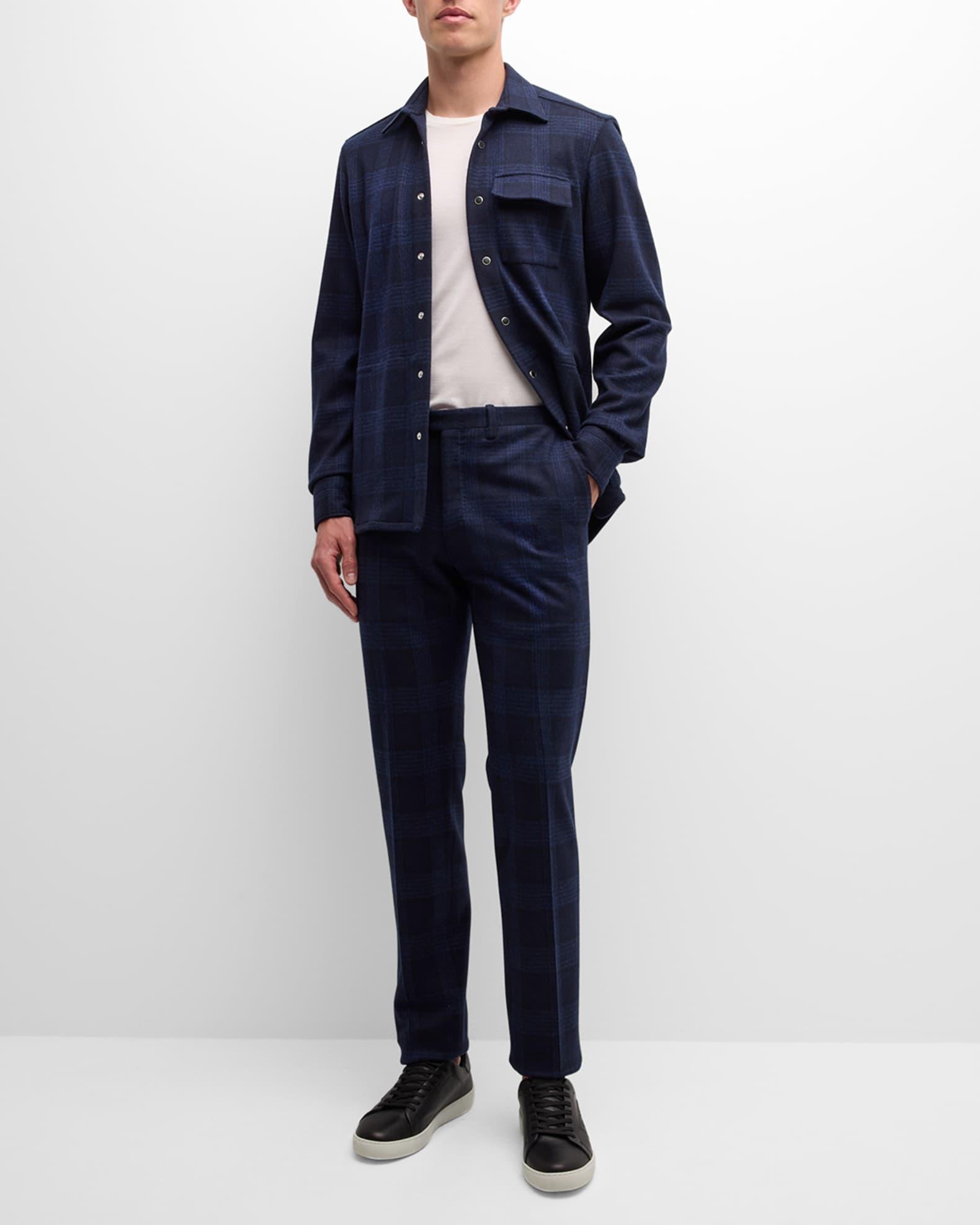 Men's Straight-Leg Plaid Pants Product Image