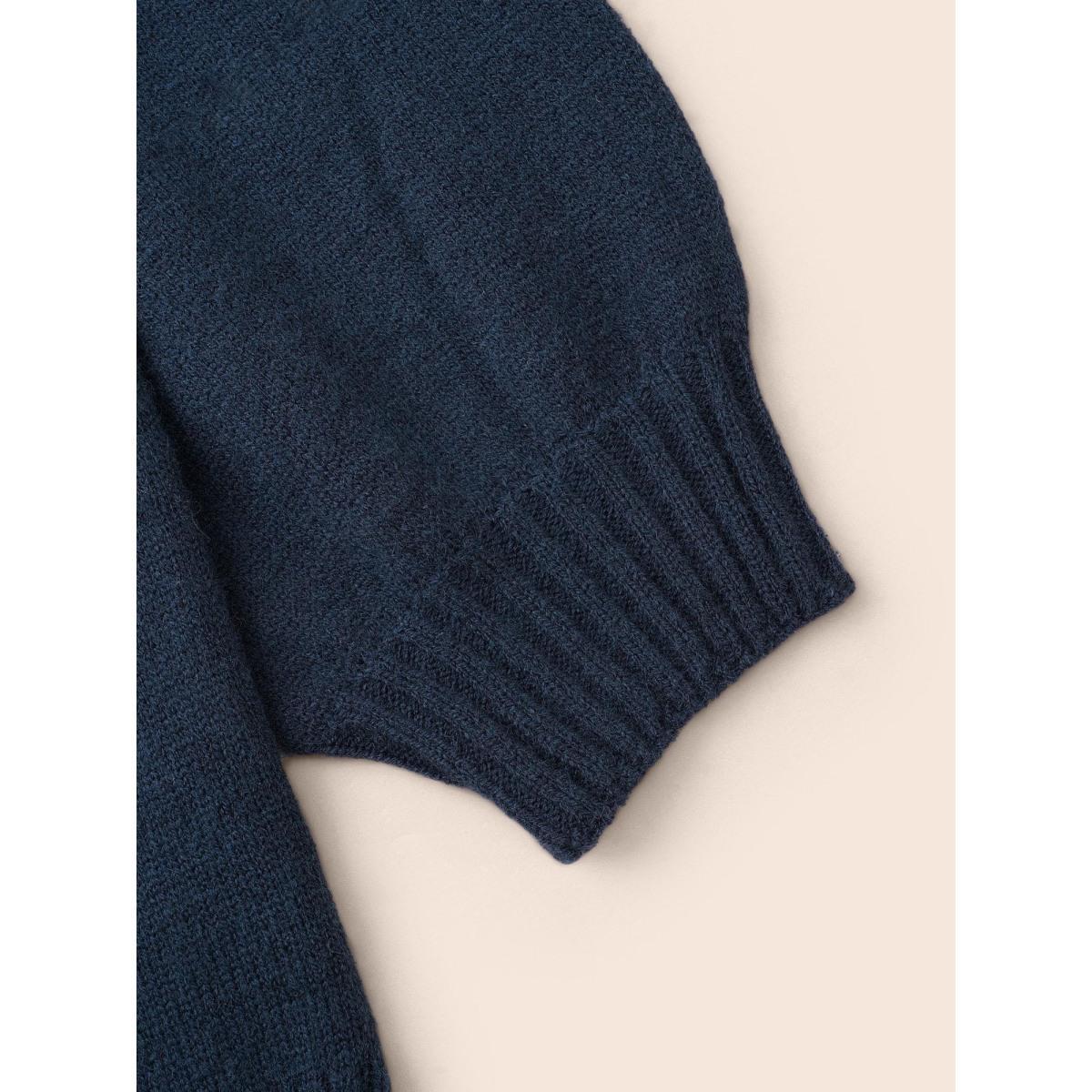 Plus Size Rhinestone Decor Dropped Shoulder Pullover Indigo Women Casual Loose Long Sleeve Round Neck Everyday Pullovers BloomChic 28/5X Product Image