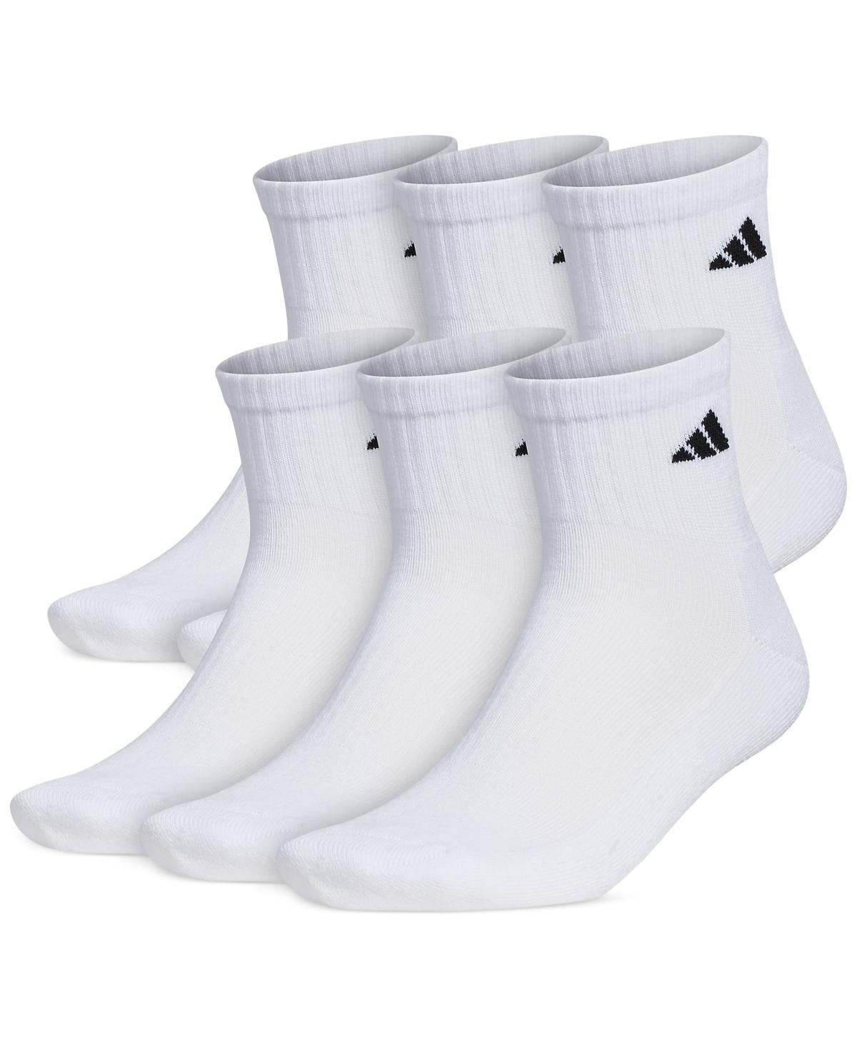 Men's adidas 6-pack Athletic Cushioned Quarter Socks, Size: 8-12, Medium Gray Product Image