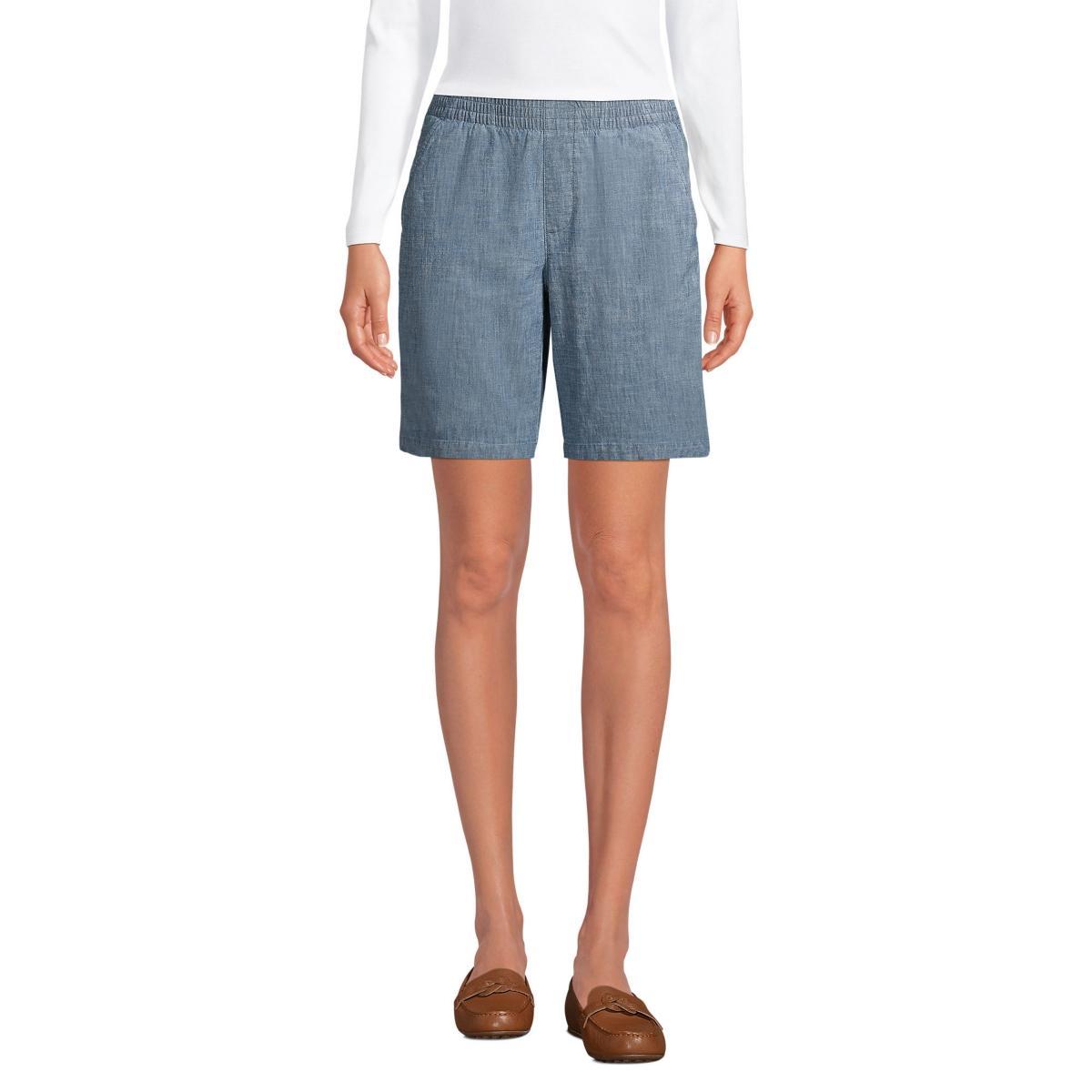 Petite Lands End Pull-On Chino Bermuda Shorts, Womens Green Moss Product Image