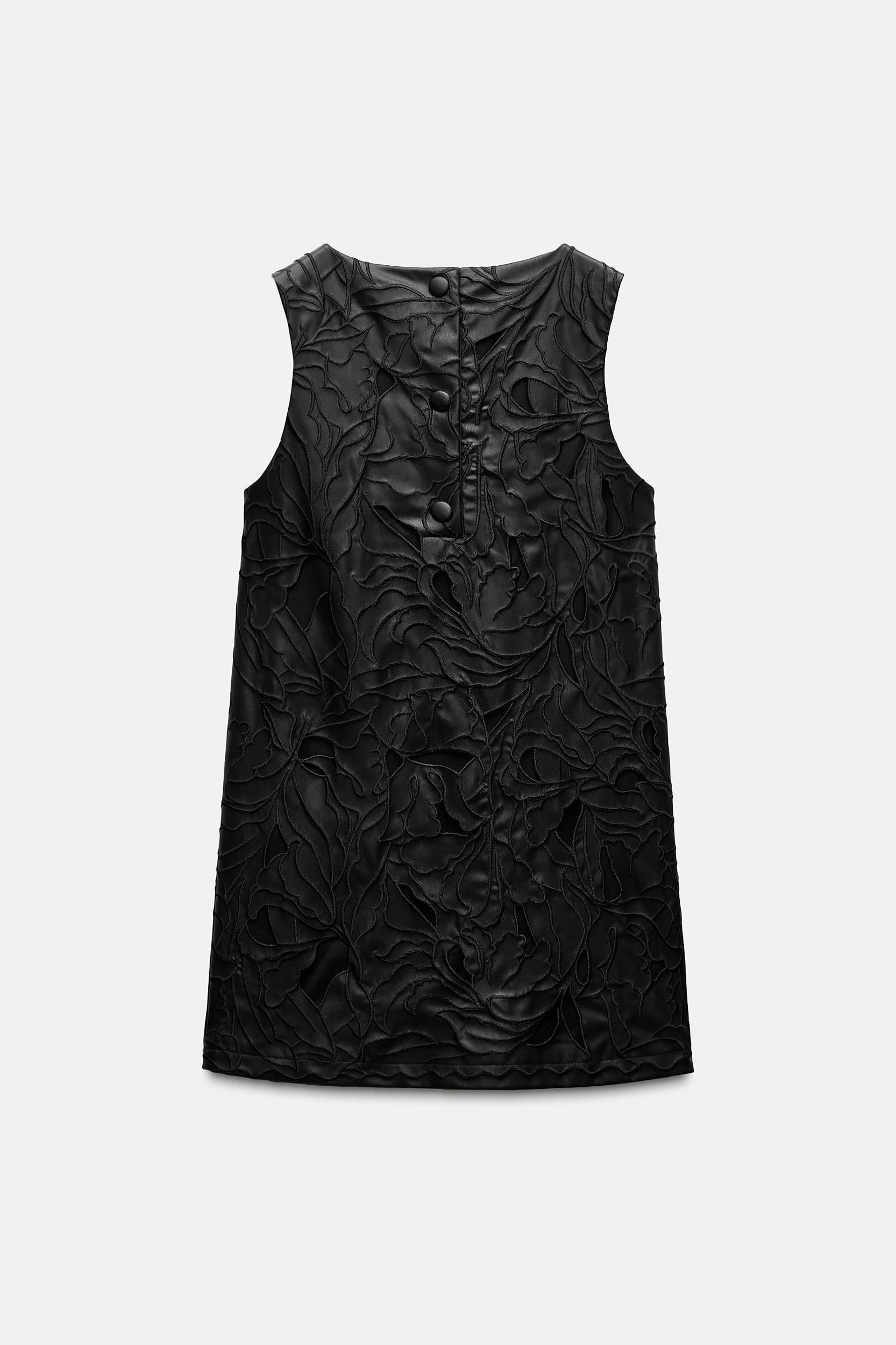 FAUX LEATHER DIE-CUT DRESS Product Image