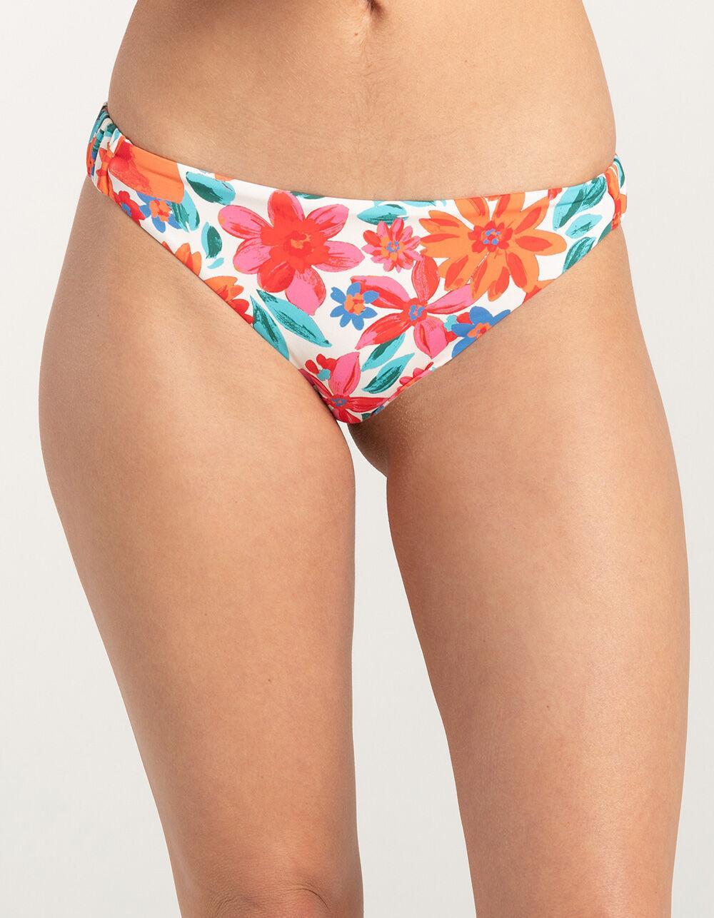ROXY Playa Paradise Skimpy Bikini Bottoms - WHITE COMBO Product Image