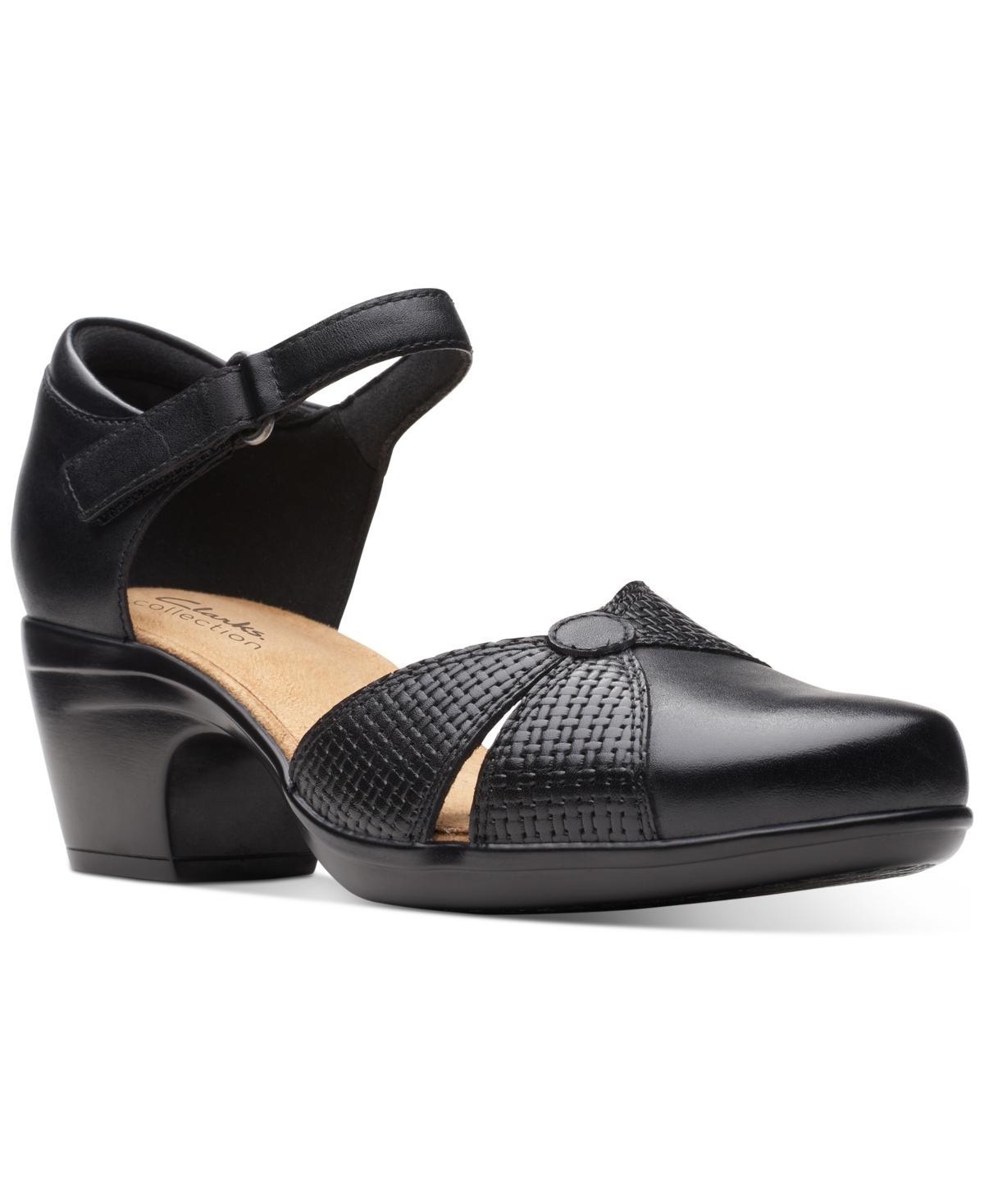 Clarks Emily Rae Womens Leather Ankle Strap Pump Product Image