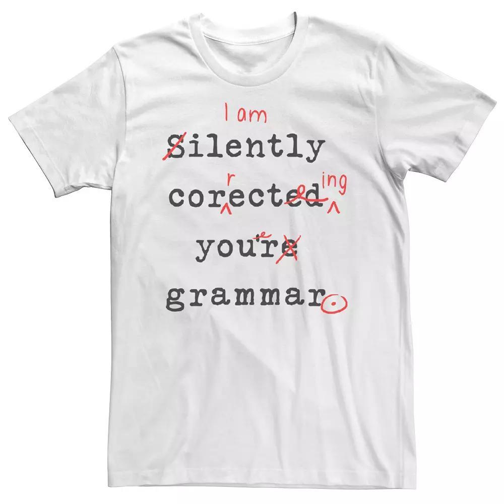 Men's Silently Correcting Your Grammar Tee, Size: Large, White Product Image