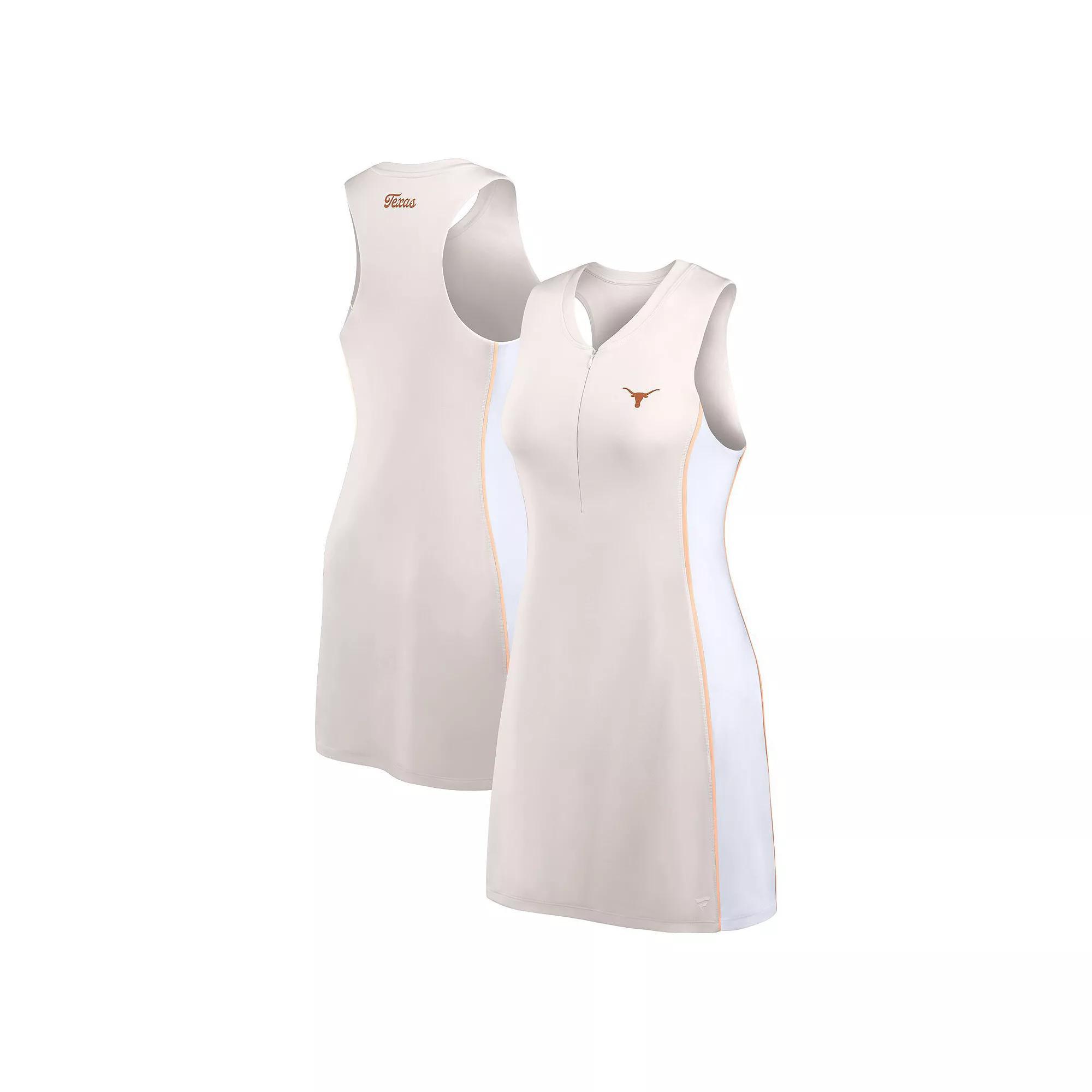 Women's Fanatics White Texas Longhorns Studio Boost Athletic Half-Zip Dress, Size: Large Product Image