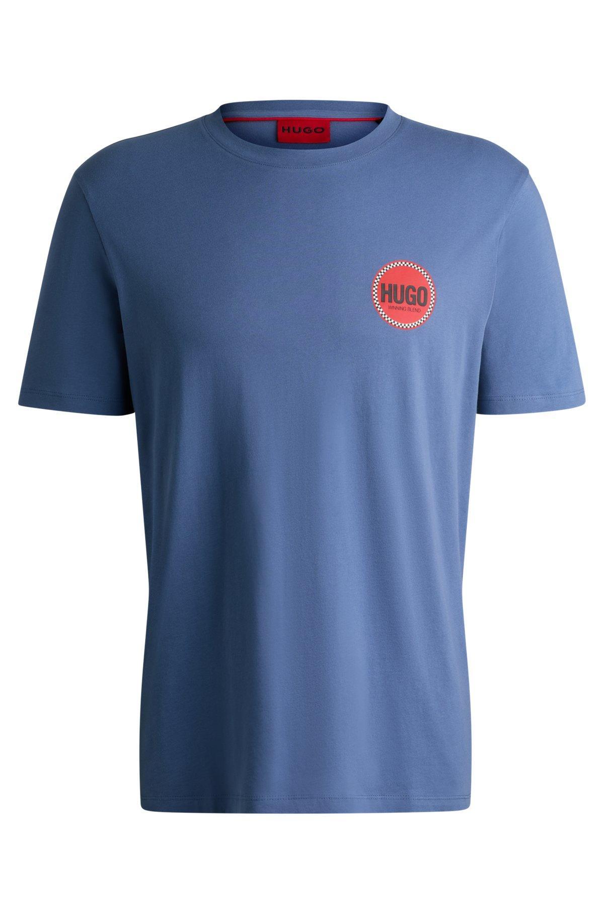 Cotton-jersey T-shirt with racing logo print Product Image