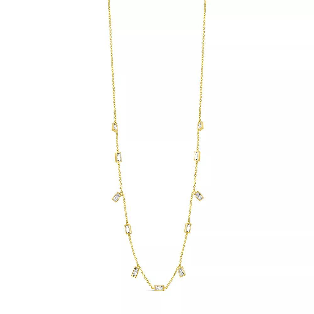 MC Collective Bezel Cubic Zirconia Charm Station Necklace, Women's, Size: 16-18" ADJ, Gold Tone Product Image
