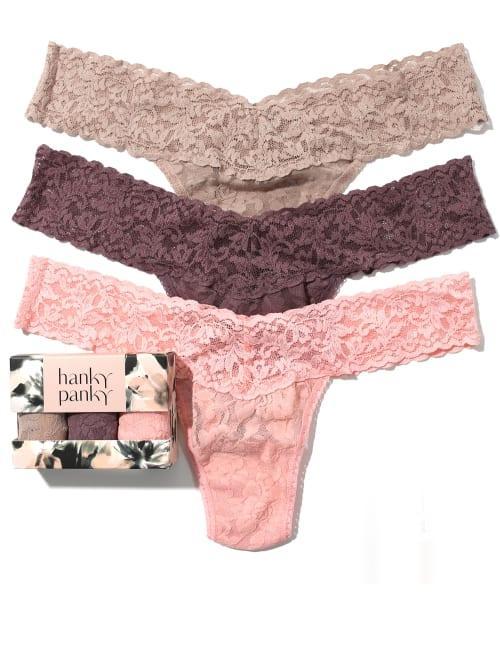 Signature Lace Low Rise Thong Fashion 3-Pack Product Image