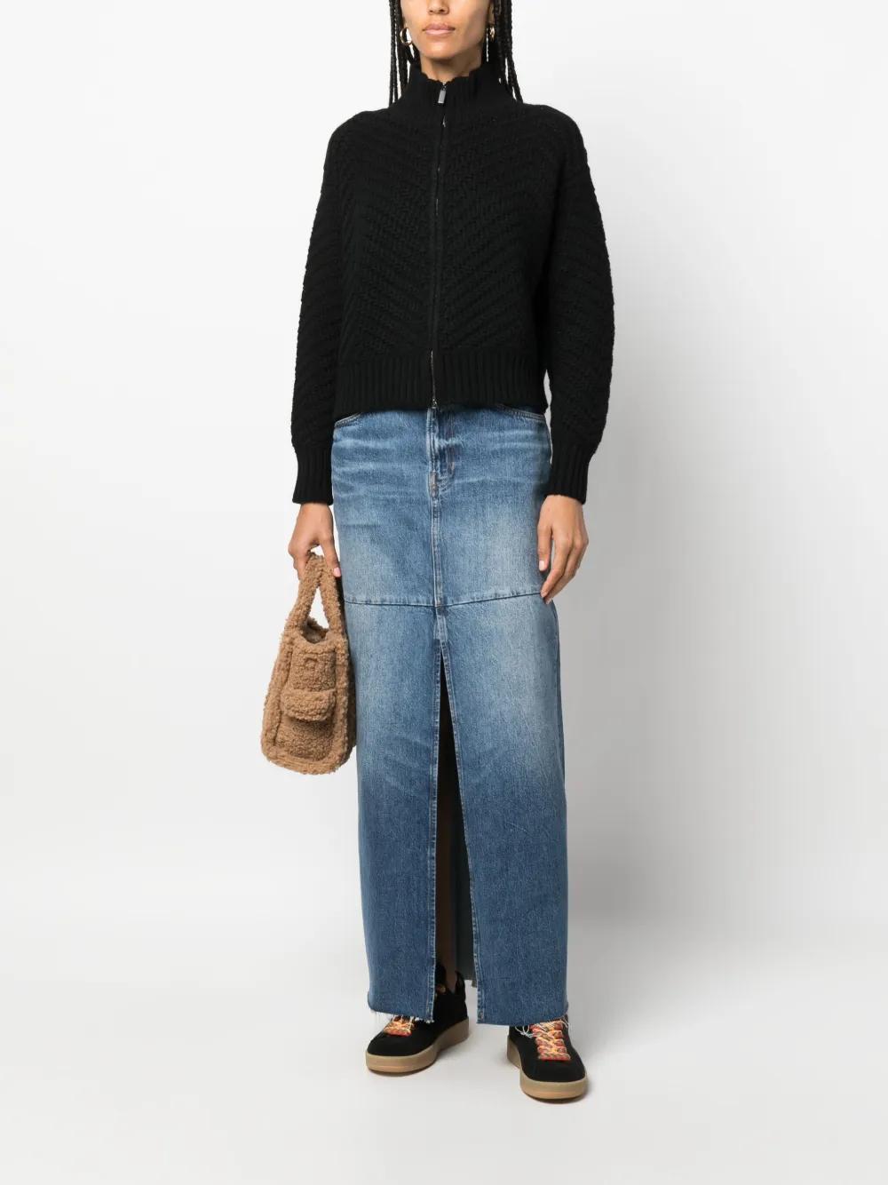 FABIANA FILIPPI Zip-up Cashmere Cardigan In Black Product Image