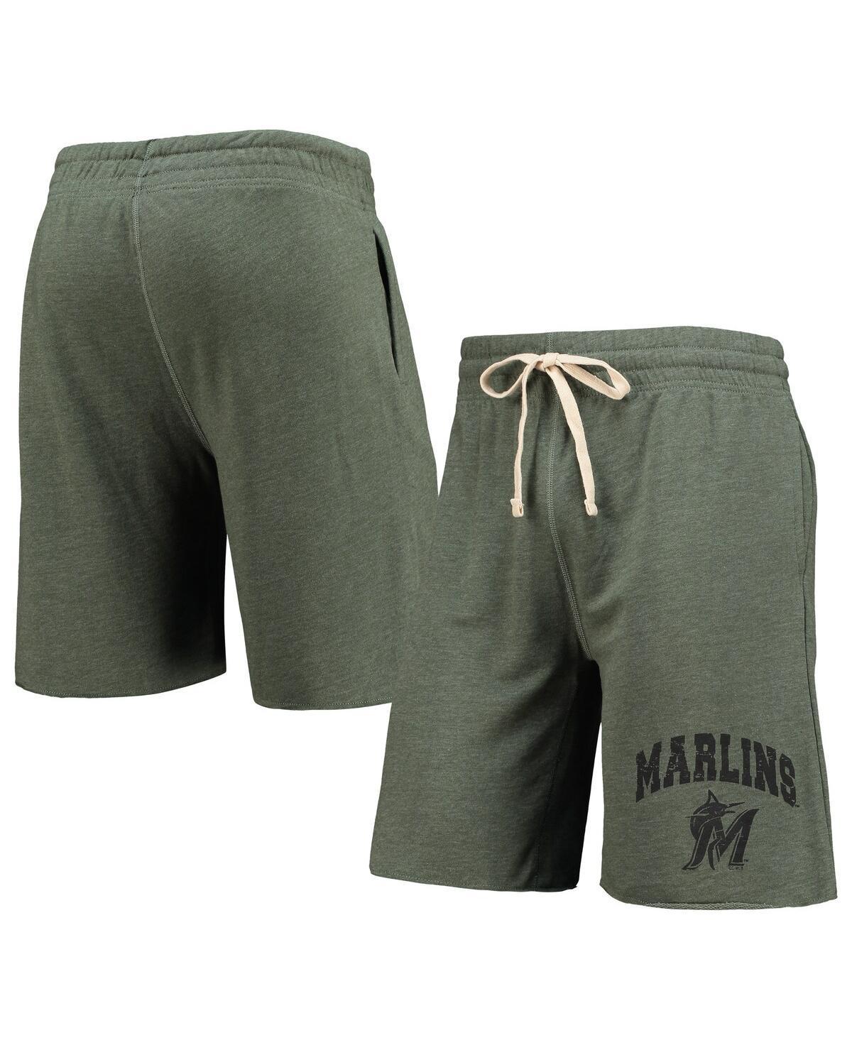 Men's Concepts Sport Green Miami Marlins Mainstream Logo Terry Tri-Blend Shorts, Size: XL Product Image