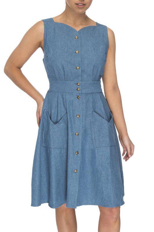 Sheet Dress in Washed Denim Product Image