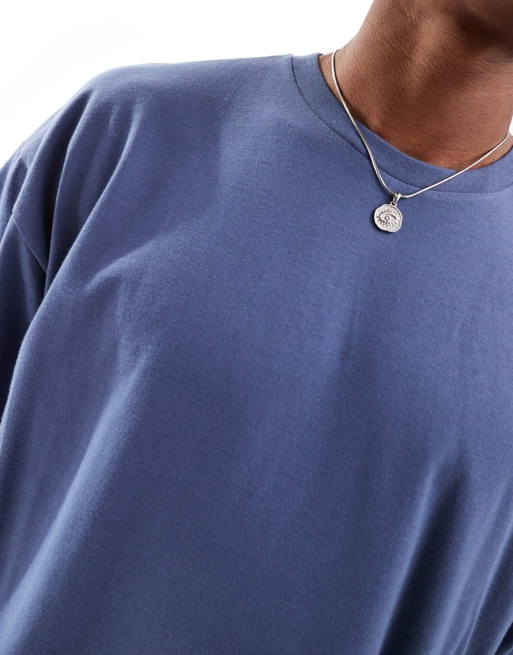 ASOS DESIGN essential oversized t-shirt in blue Product Image