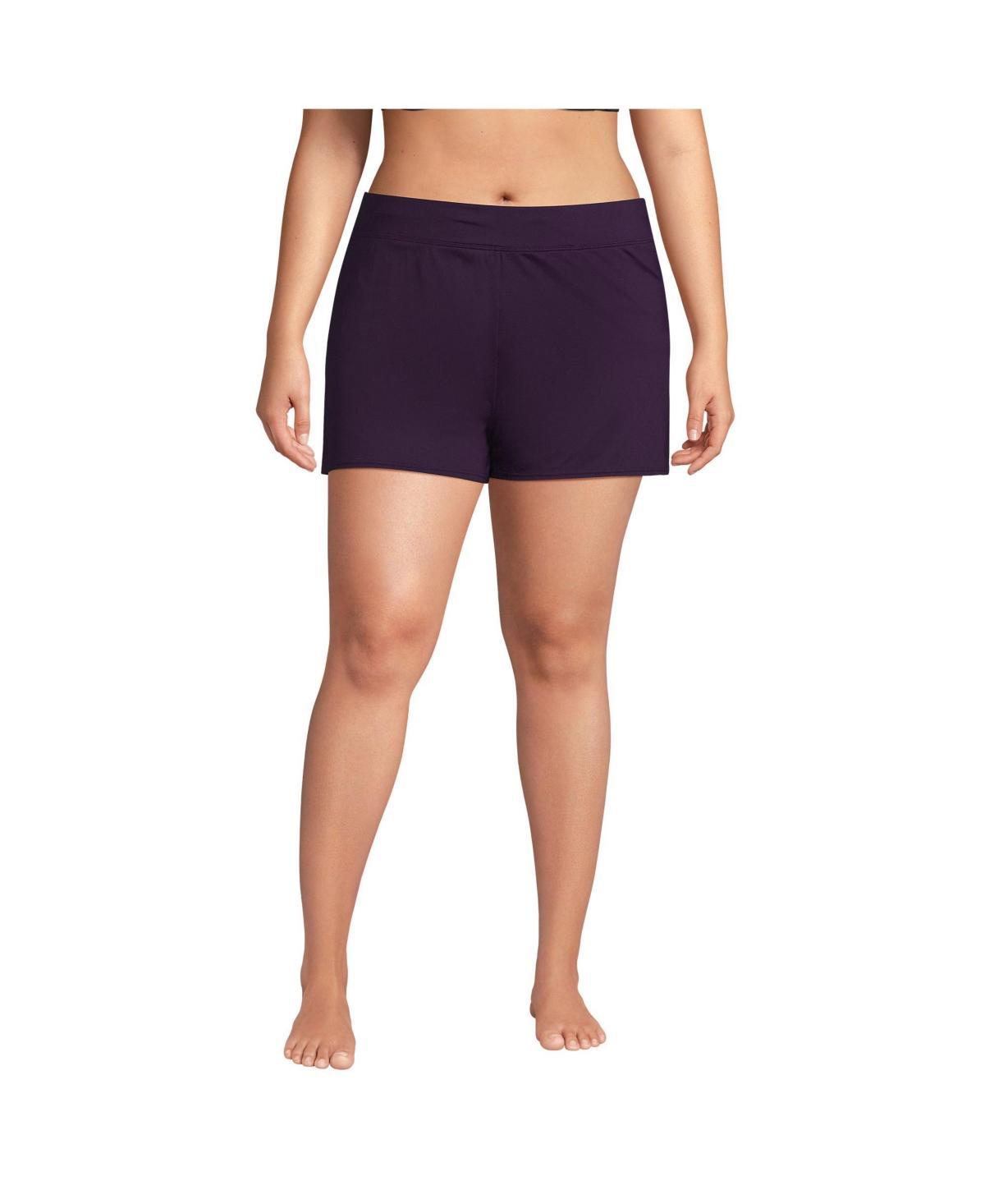 Women's Lands' End 3" Chlorine Resistant Smoothing Control Swim Shorts, Size: 8, Black Product Image