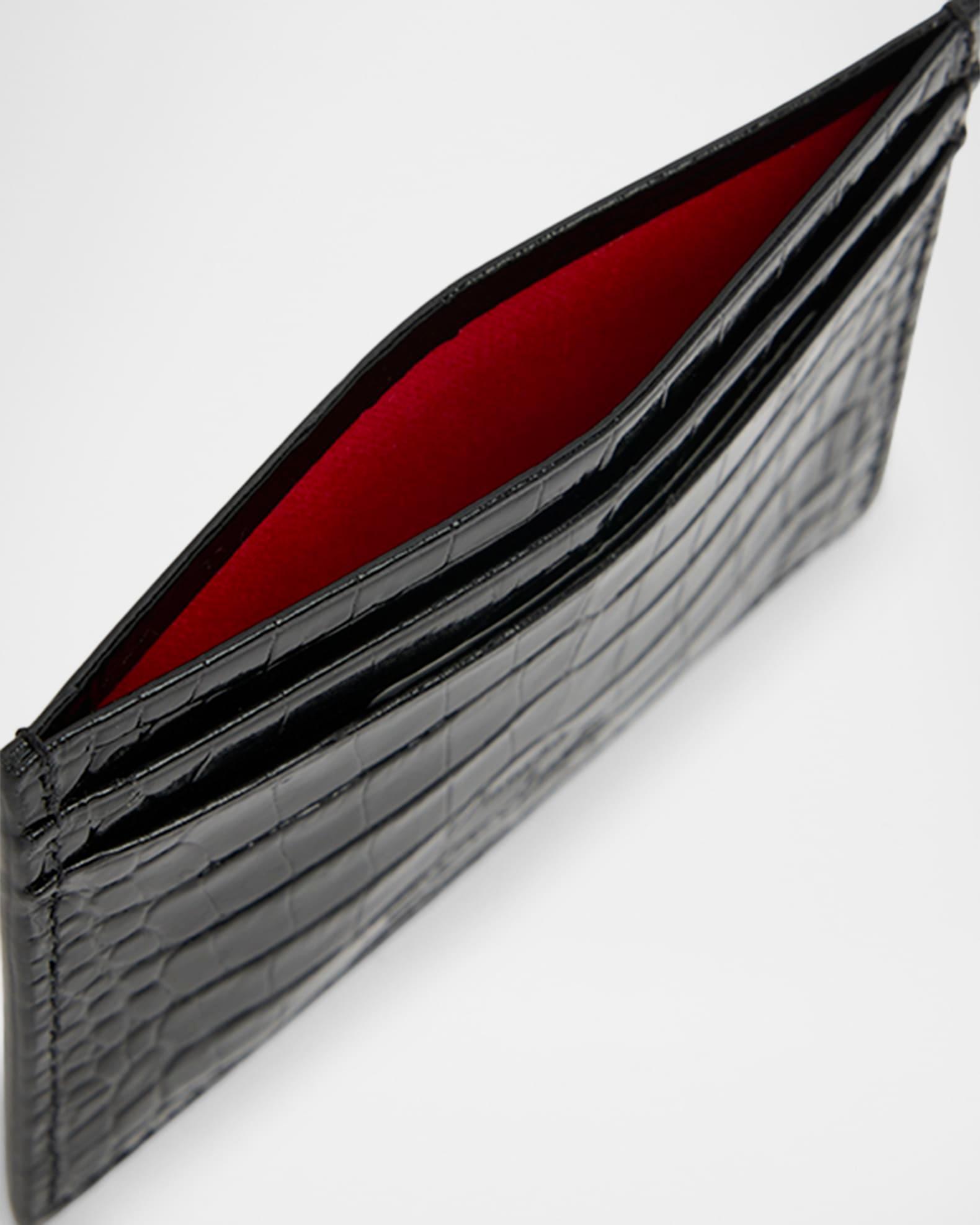 Men's Mooncrest Croc-Print Leather Card Holder Product Image