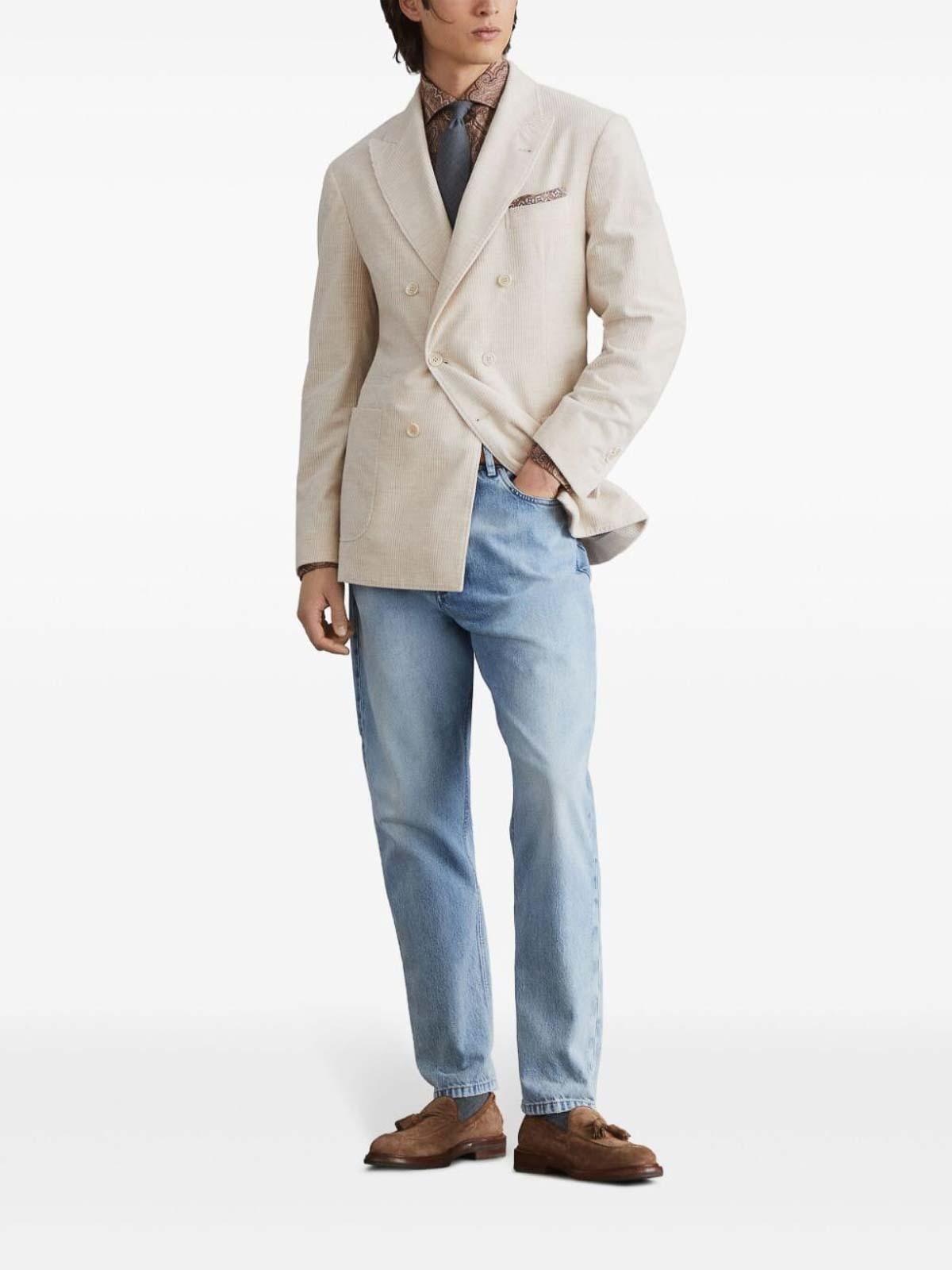 BRUNELLO CUCINELLI Cotton Straight Jeans In Light Blue Product Image