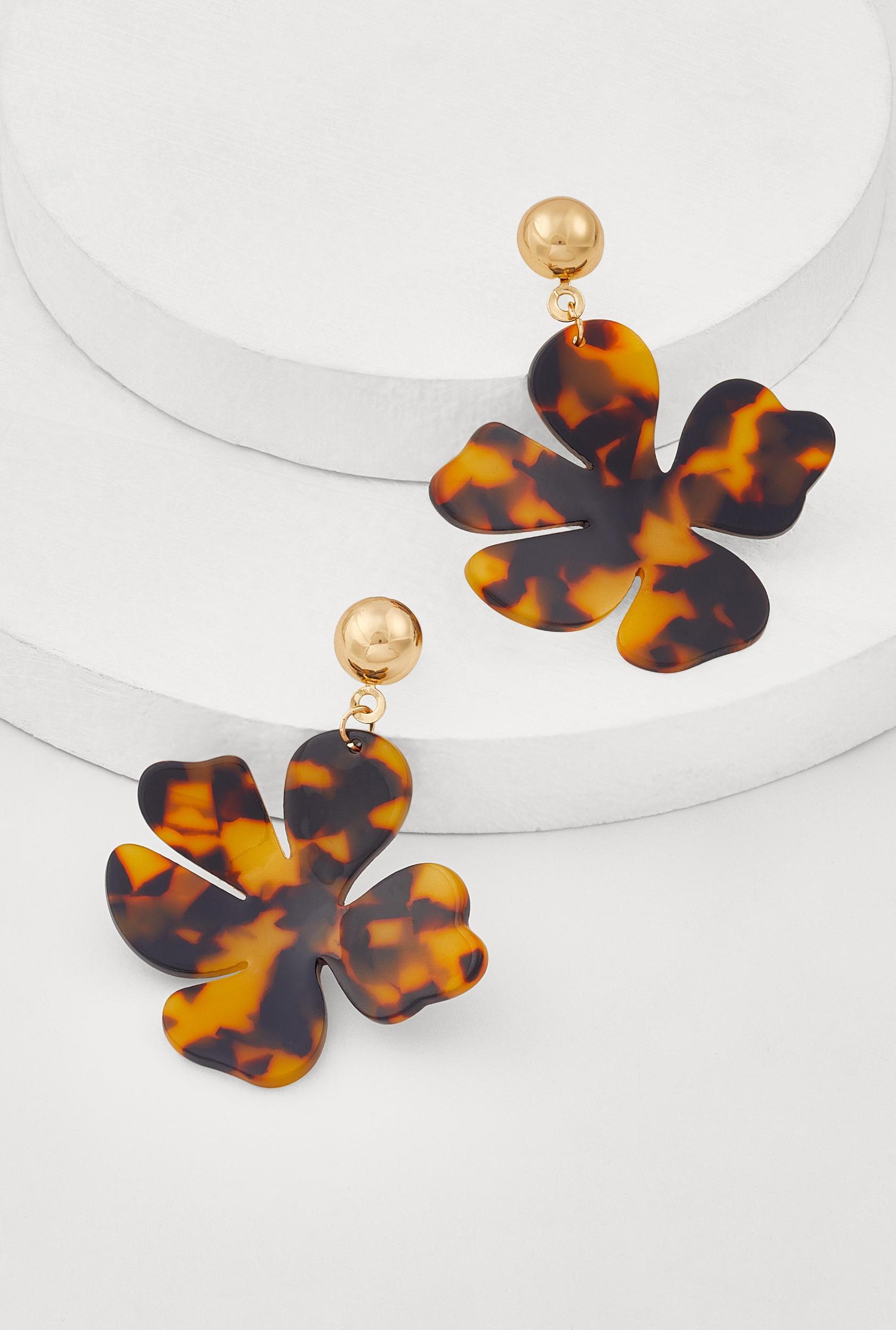 Resin Flower Drop Earrings Female Product Image
