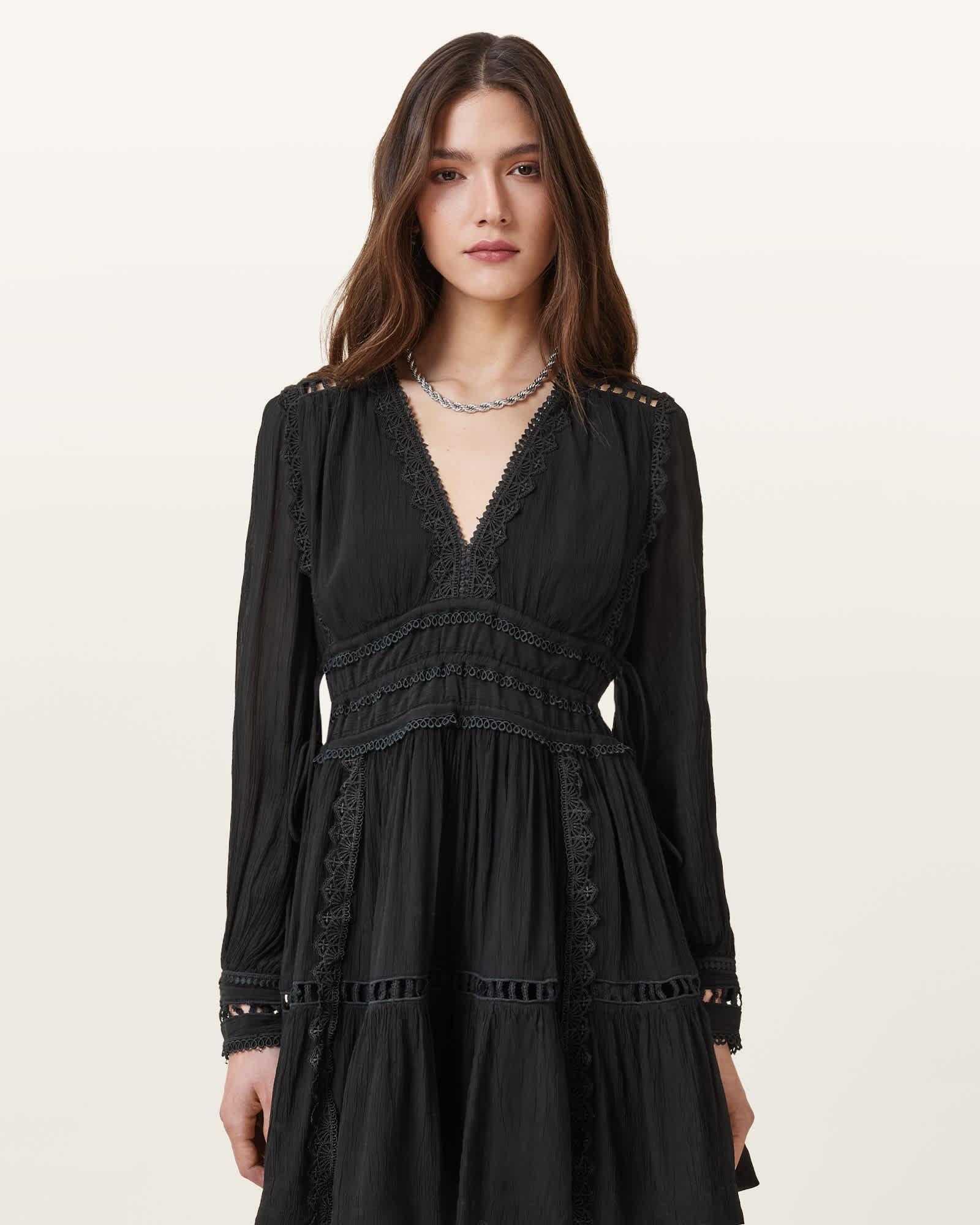 Xanthe Lace-Trimmed Mini Dress Product Image