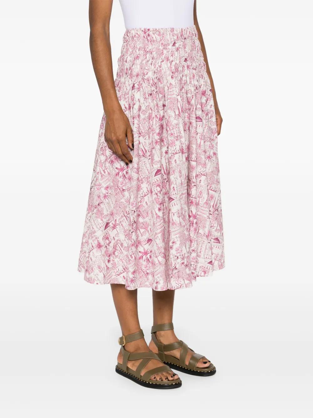 smocked-waist skirt Product Image