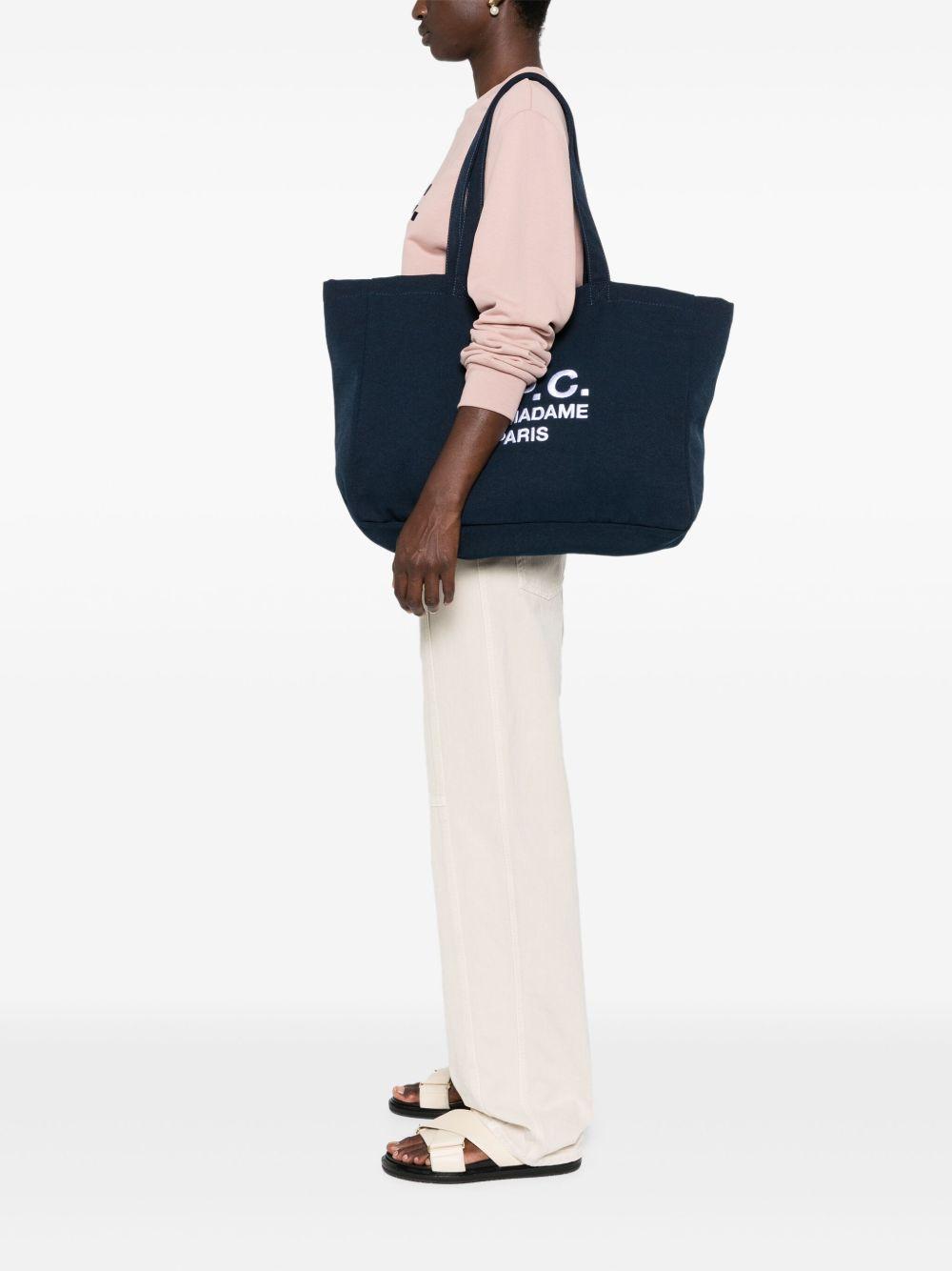 APC Navy Blue Canvas Diane Rue Madame Shopping Bag In Dark Navy Product Image