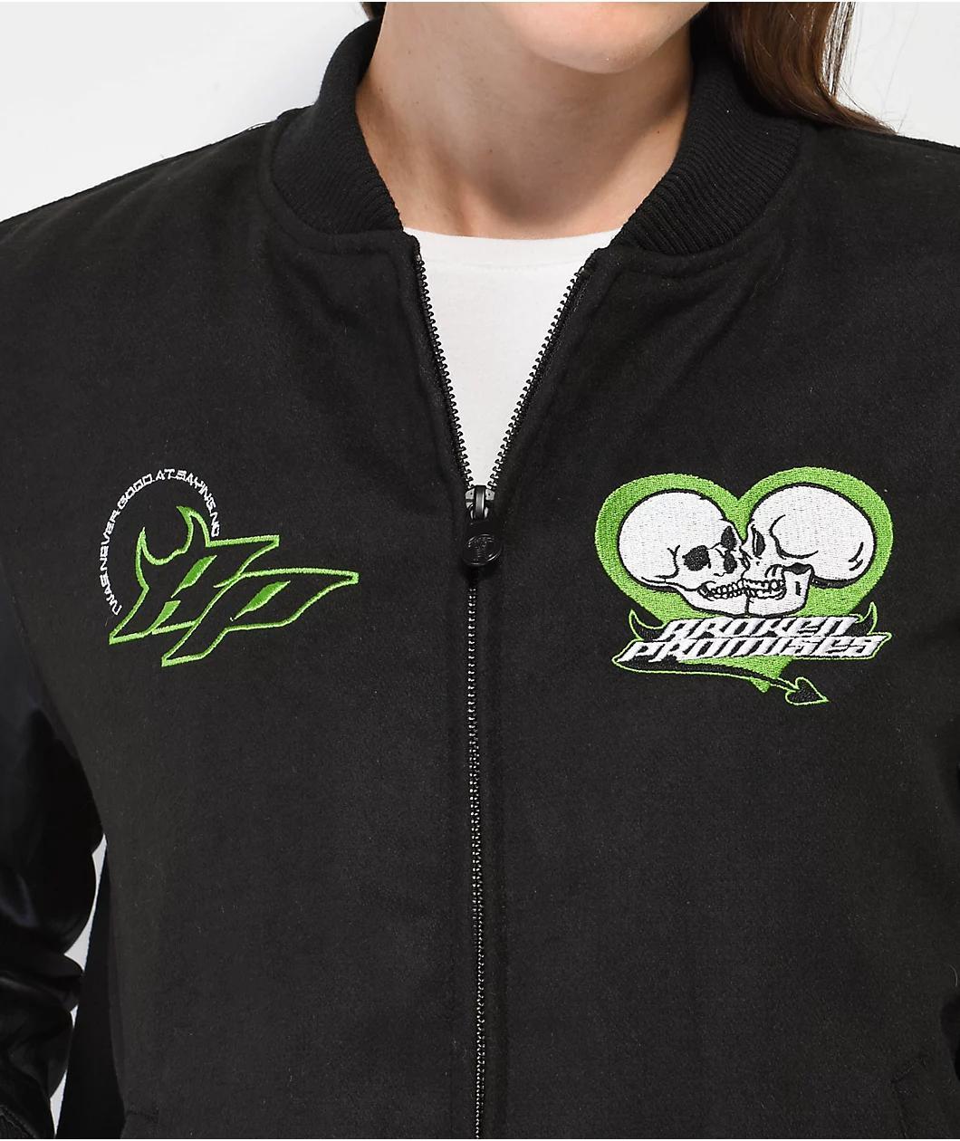 Broken Promises Cybernetic Black Varsity Jacket Product Image