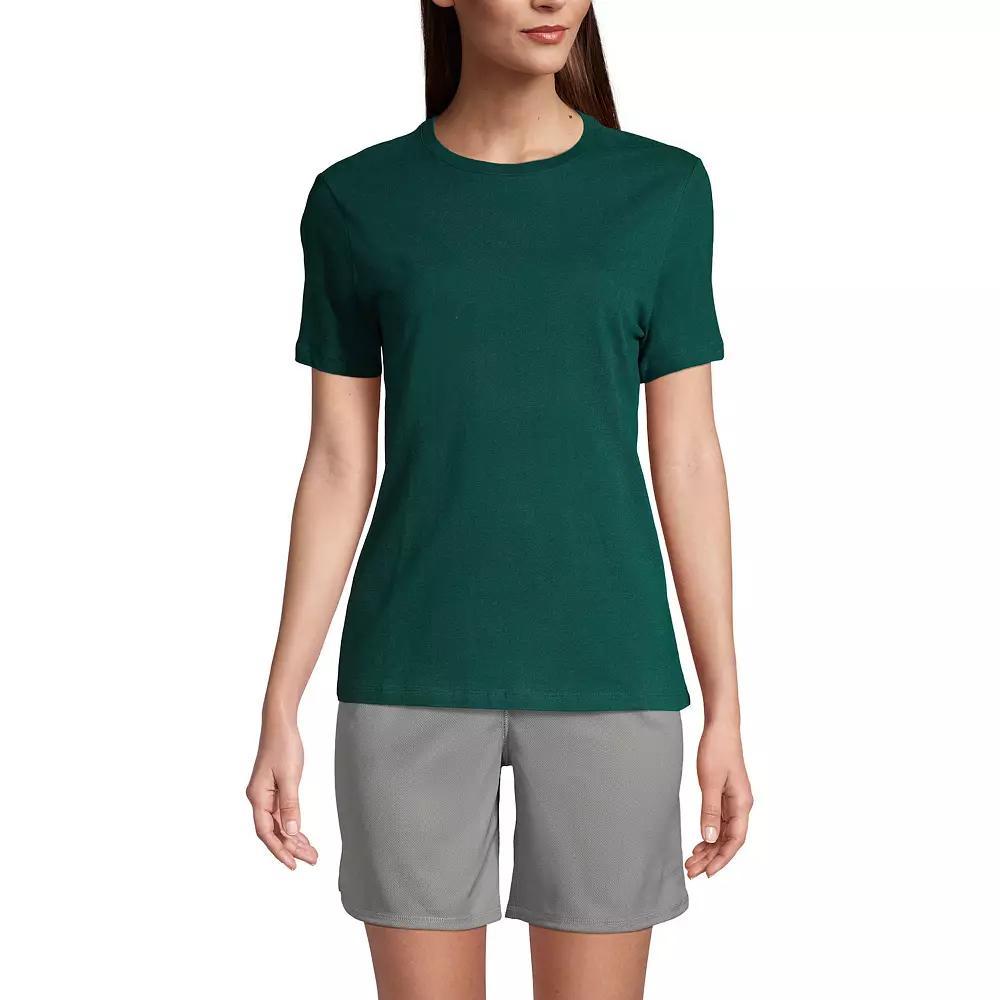 Women's Lands' End Short Sleeve Essential Tee, Size: Medium, White Product Image