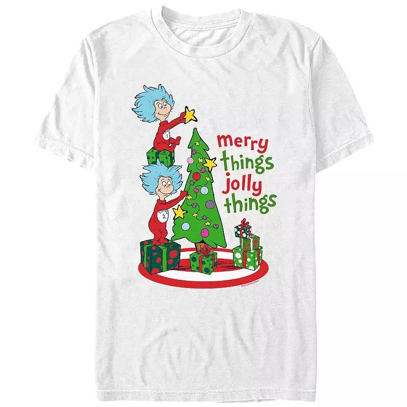 Men's Dr. Seuss Merry Things Jolly Things Graphic Tee, Size: XS, White Product Image