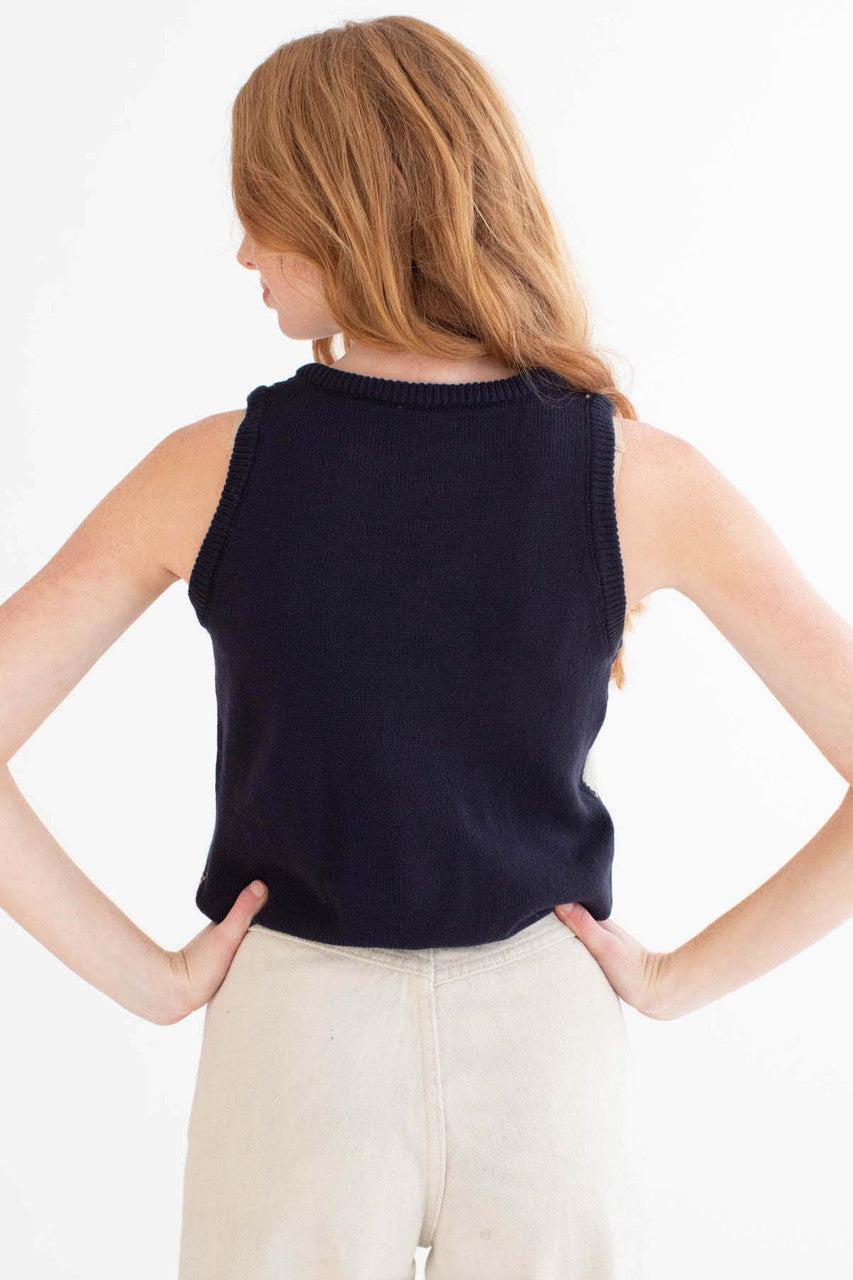 Navy Argyle Sweater Vest Product Image