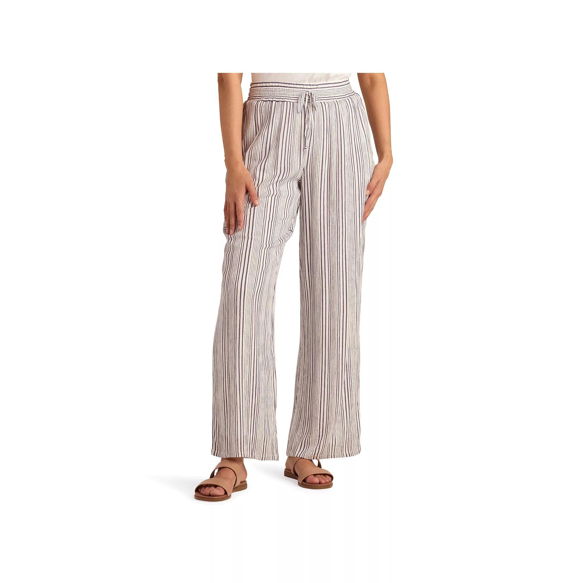 Women's AB Studio Pull-On Elastic Waist Pants, Size: XL, Blue Stripe Product Image