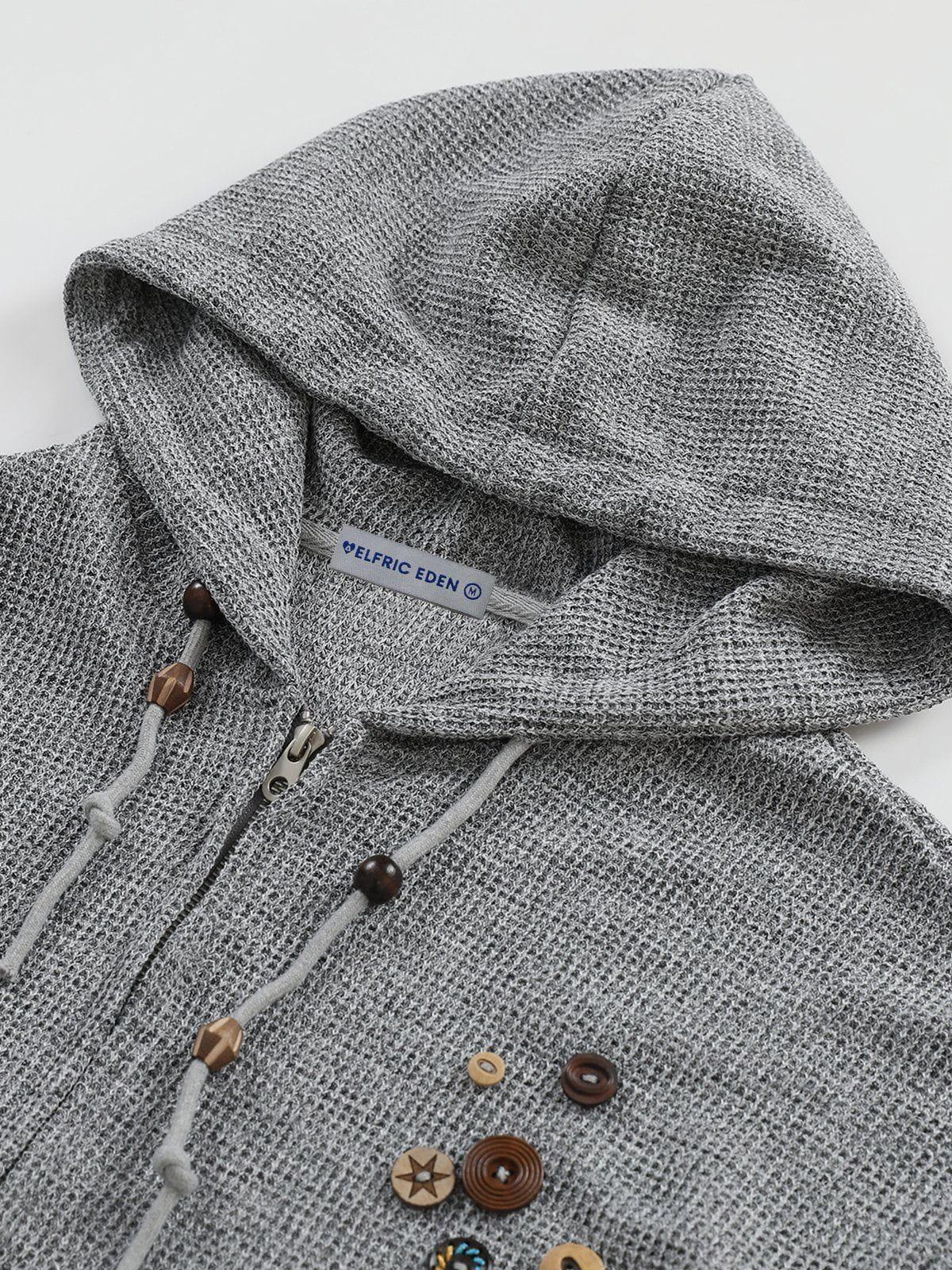 Aelfric Eden Button Decoration Zip Up Hoodie Product Image