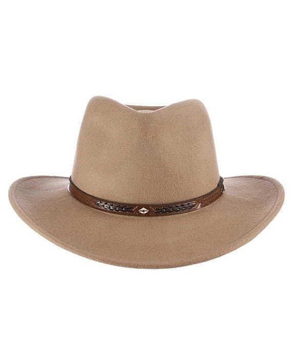 Dorfman Milano Scala Water-Repellent Wool Felt Outback Leather Band 3#double; Brim Hat Product Image