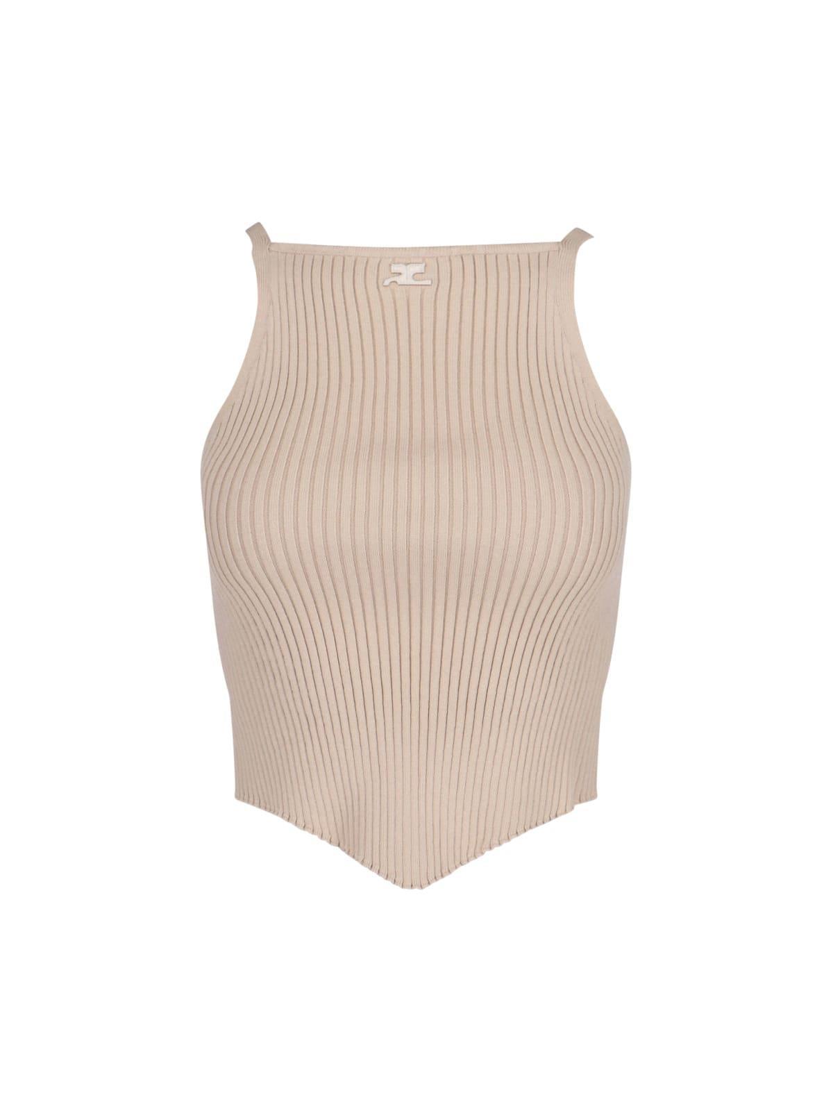 COURRÈGES Knit Top In Beige Product Image
