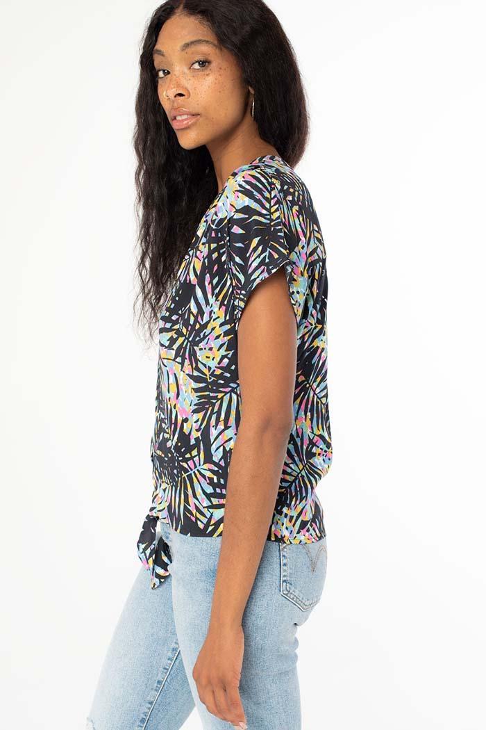 Dolman Sleeve Tie Front Top Product Image