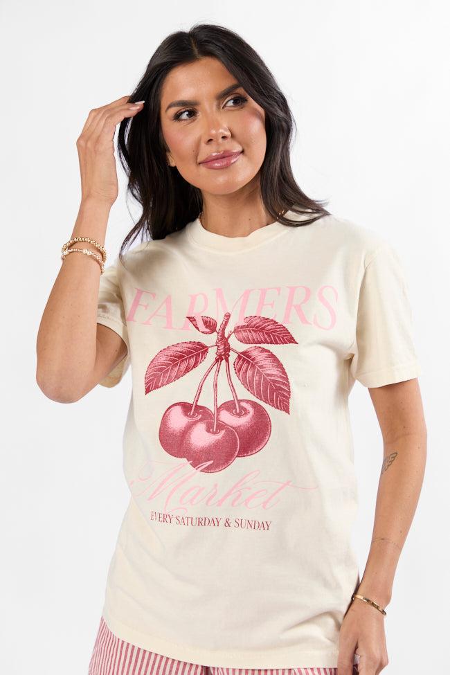 Farmers Market Cherries Ivory Comfort Color Graphic Tee Product Image