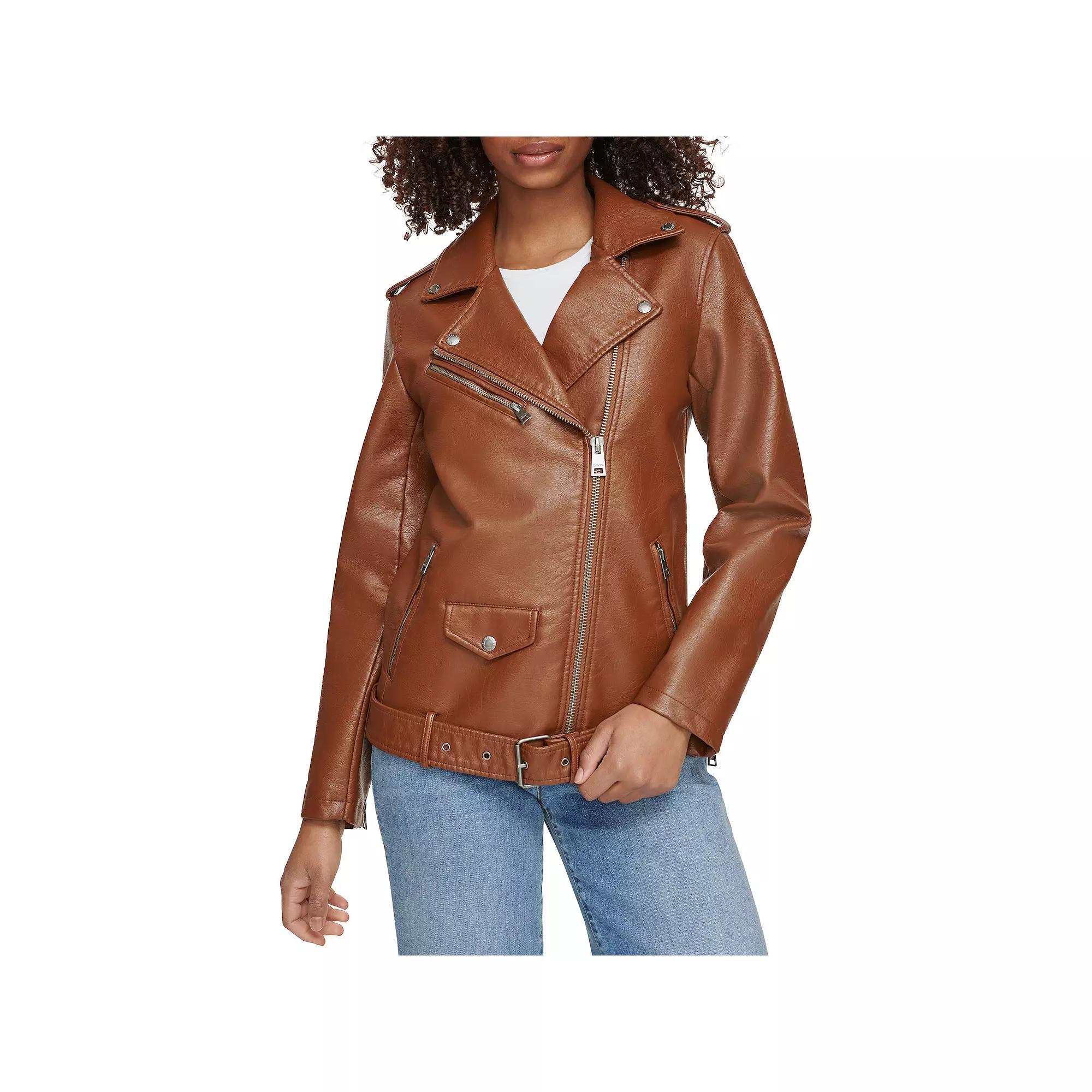 Womens Levis Faux Leather Belted Moto Jacket Product Image