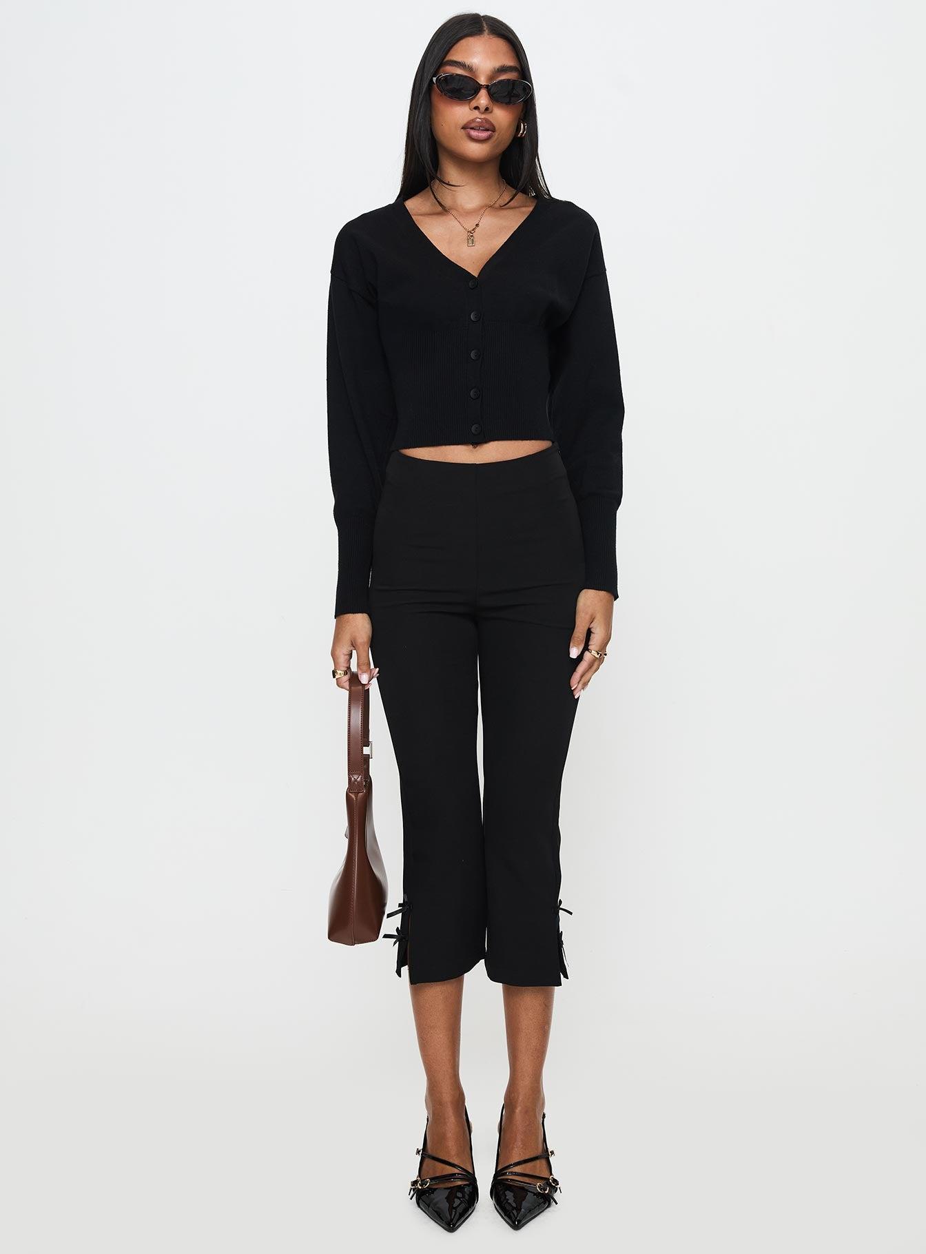 Wistfully Knit Cardigan Black Product Image