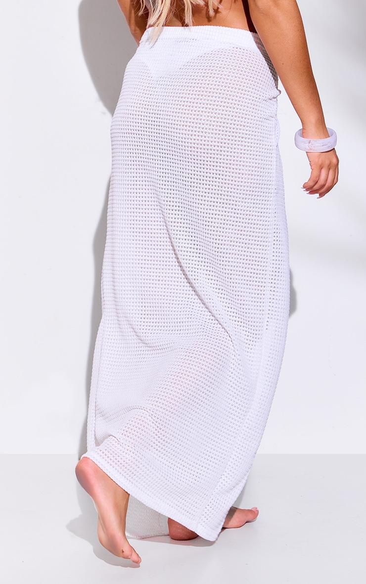White Crochet Maxi Beach Sarong Product Image