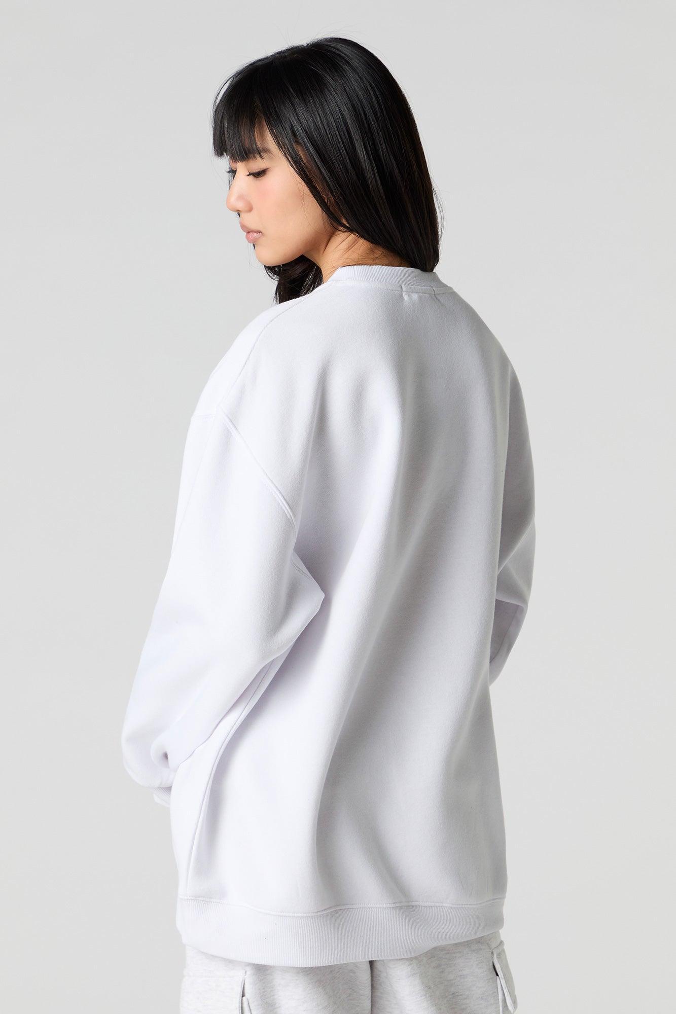 Oversized Graphic Fleece Sweatshirt Female Product Image